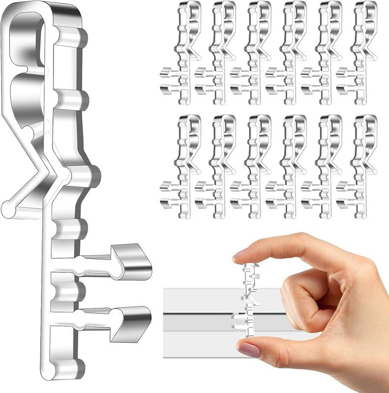 Hidden Channel Valance Clips,24Pcs Clear Plastic Hidden Clips,Hiddenblindclipsplasticvalanceclips,Valance Clipshiddenchannelvalanceclips Valance Retainer Clips,Clear Plasticvalanceclips