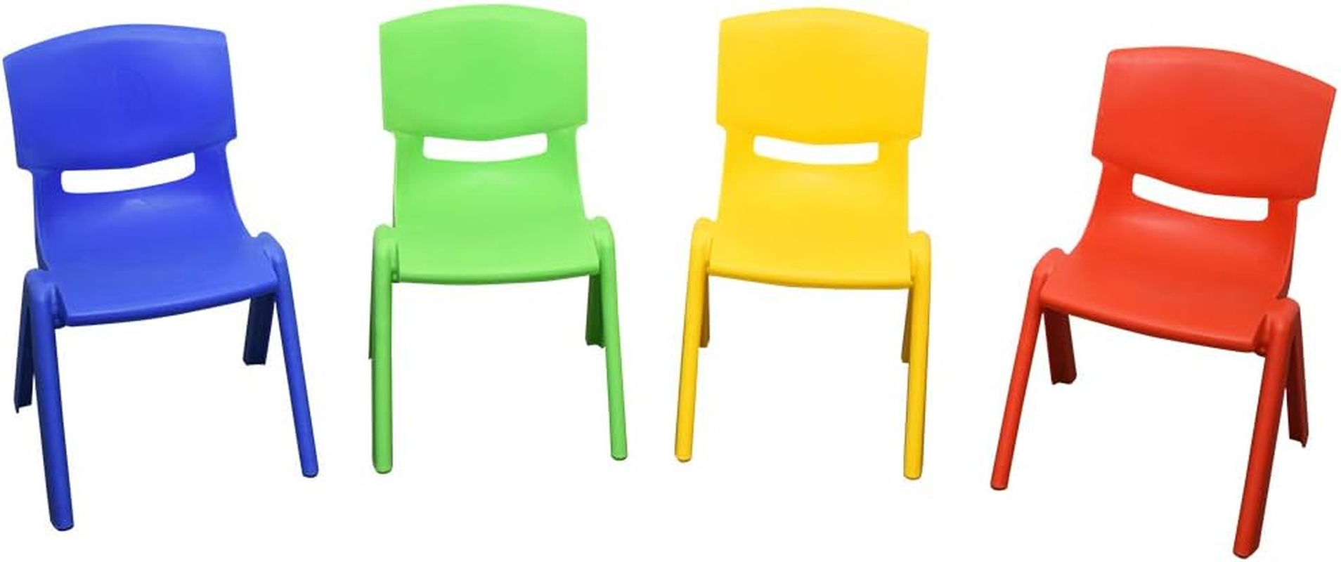 Set of 4 Kids Plastic Chair Yellow Blue Red Green up to 100KG image number 3