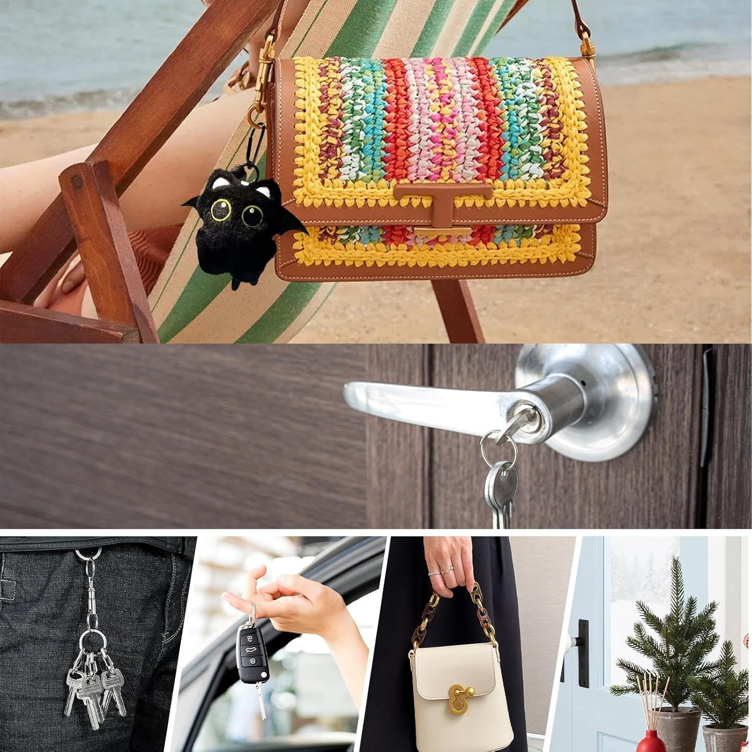 Cute Cat Sleeper - Plush Keychain Toy for | Soft Keychain for Adult Car Purse Wallet Halloween Kindder image number 2