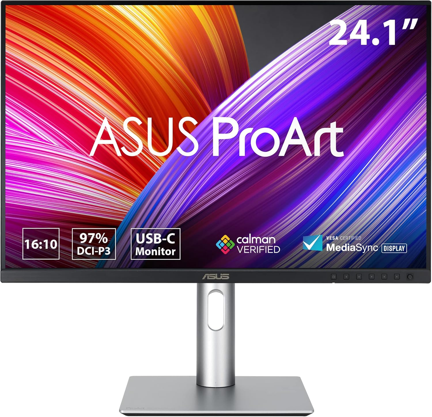 ASUS Proart Display PA248CRV Professional Monitor &ndash; 24.1", IPS, 16:10, 1920 X 1200, 97% DCI-P3, Color Accuracy &Delta;E < 2, Calman Verified, HDR-10, USB-C PD 96W, Ergonomic Stand, Green Sustainability image number 1