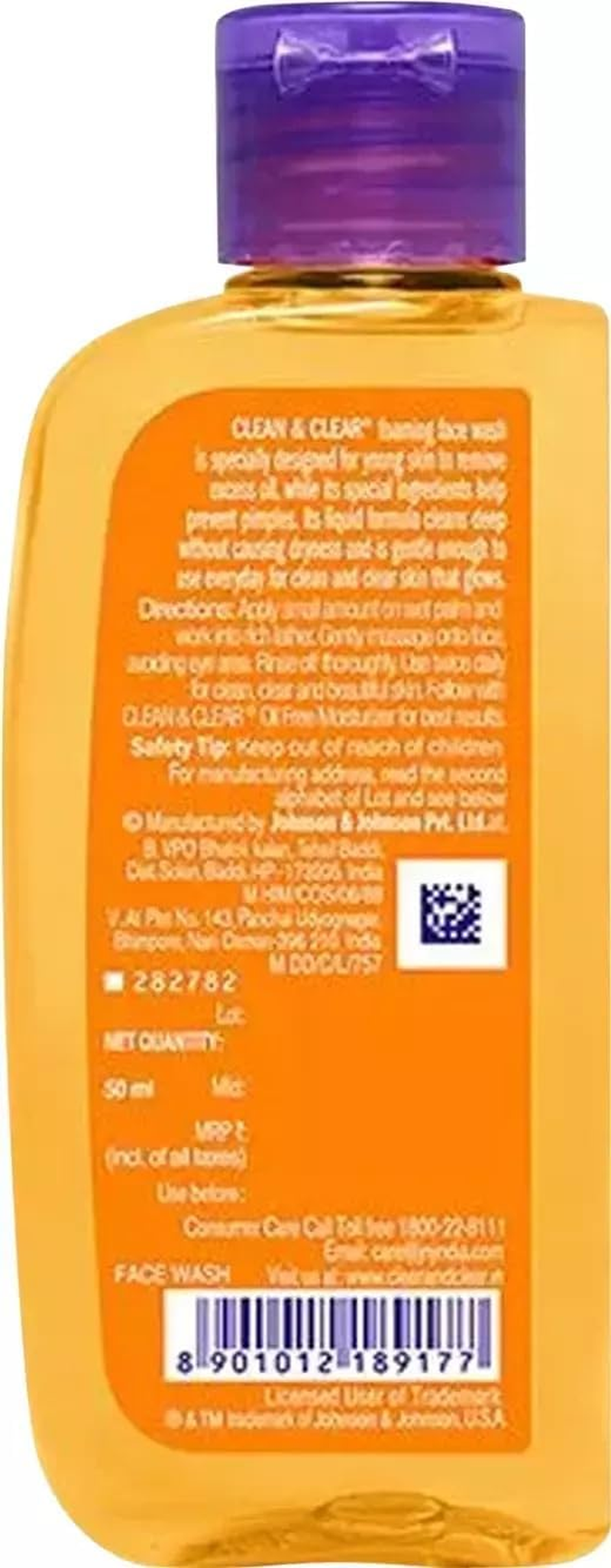 Clean & Clear Foaming Facial Wash (50 Ml) (Pack of 3) image number 2