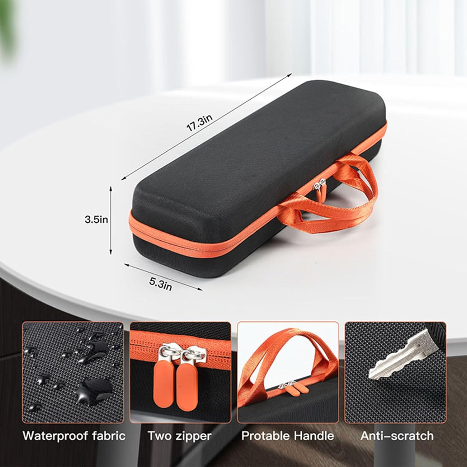 EUGOOCX Hard Travel Case Compatible with Dyson Airstrait HT01 Hairdryer Straightener, Portable Storage Bag for Hair Straighteners Accessories(Black, Small) - Black image number 3