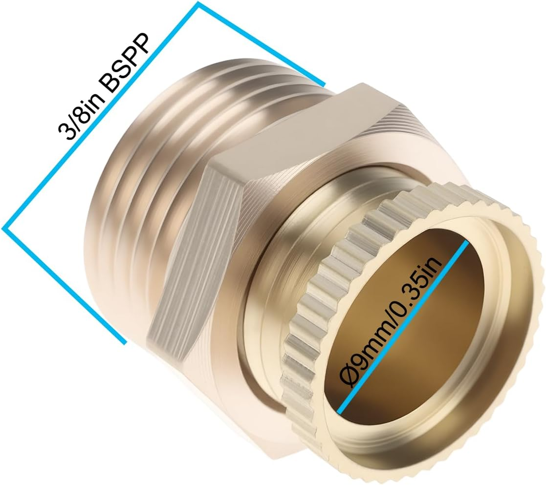 2Pcs 3/8"BSPP Male Thread Air Compressor Drain Valve 9Mm ID Brass image number 2