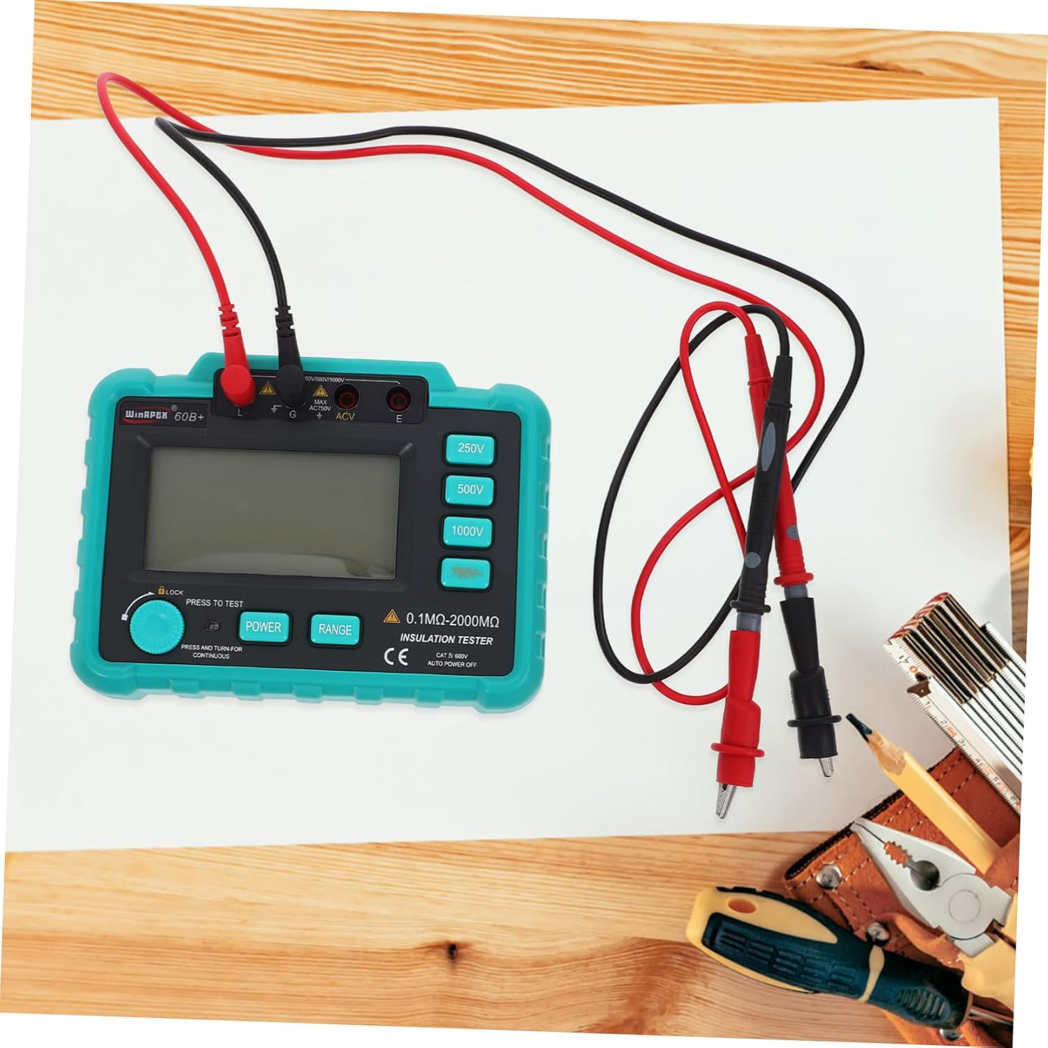 ULTECHNOVO Megohm Test Leads Insulation Resistance Tester for Automotive Digital Megohm Alarm Overload Protection image number 1