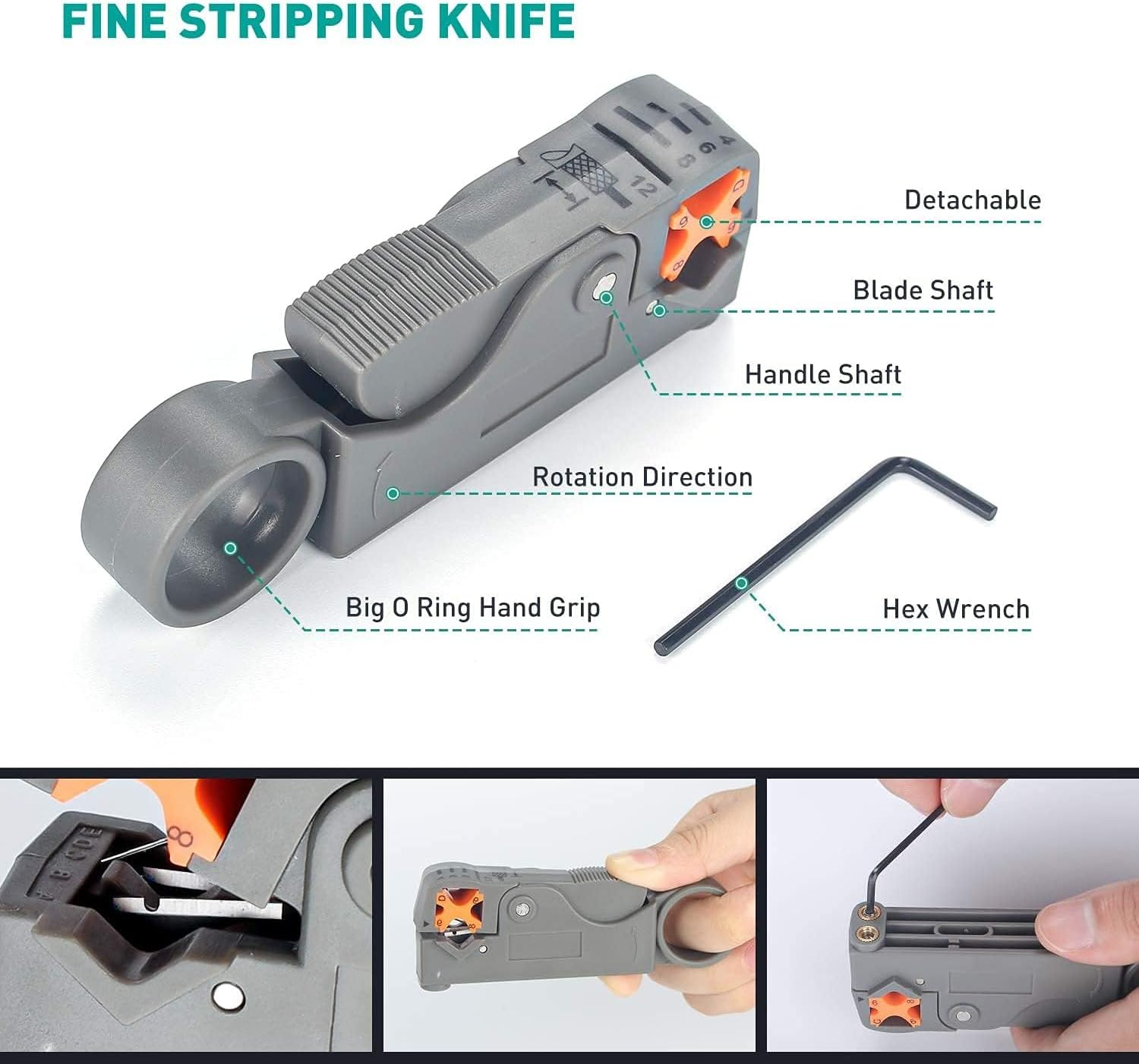 RJ45 Crimping Tool Kit,12-In-1 Professional Repair Kit,Network Repair Tool Set with Wire Stripper,Crimping Pliers,Rj45 Connectors,Ethernet Tester image number 6