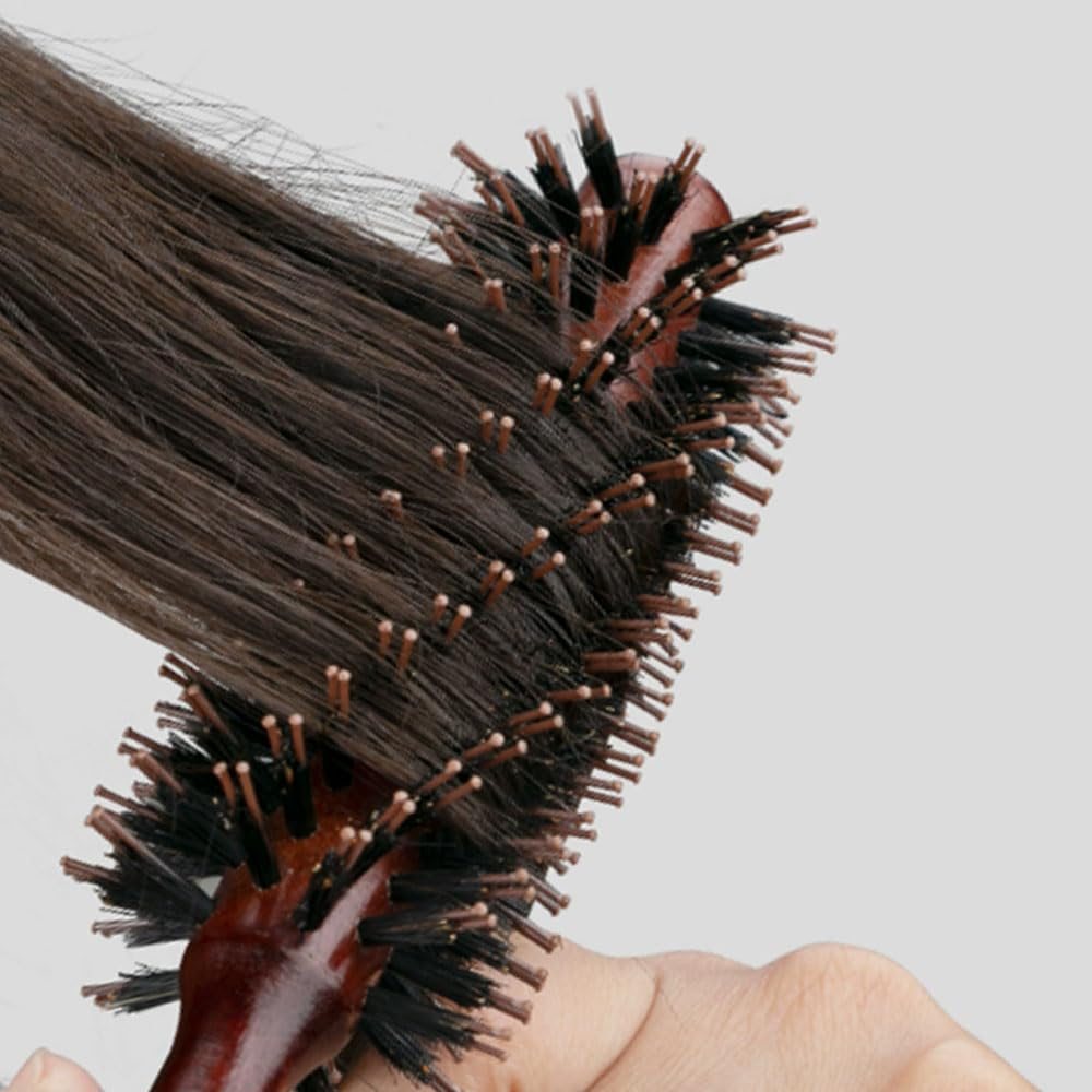 Armastuse 2Pcs Roller Hairbrush, Mens Small round Brush for Hair Styling, Roller Brush to Add Volume and Lift Hair,Boar Bristle round Hair Brush Set image number 2