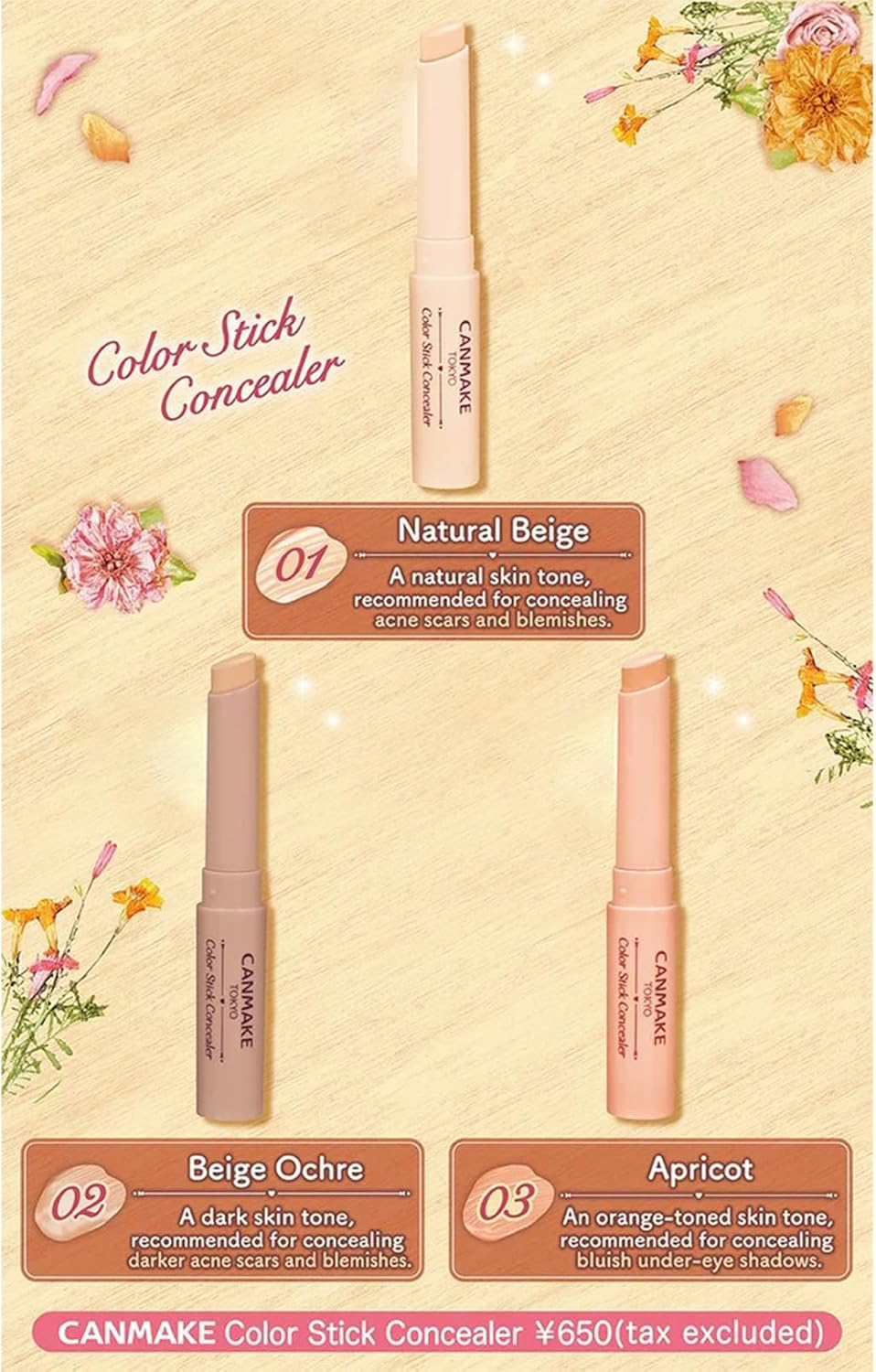 Canmake Color Stick Concealer 03 Apricot image number 2