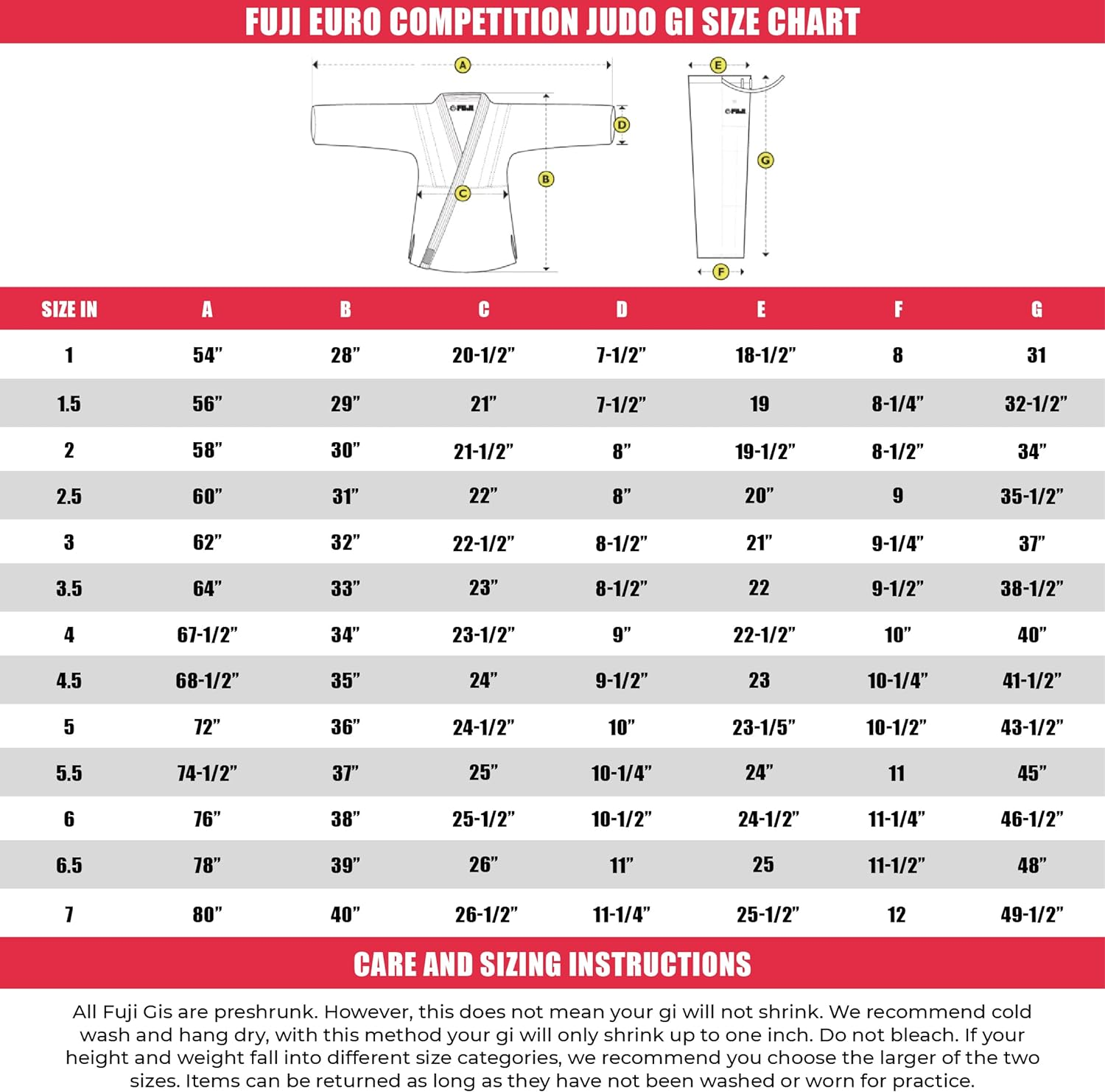 FUJI Euro Competition Judo Gi for Men and Women (Belt Not Included), Size image number 6