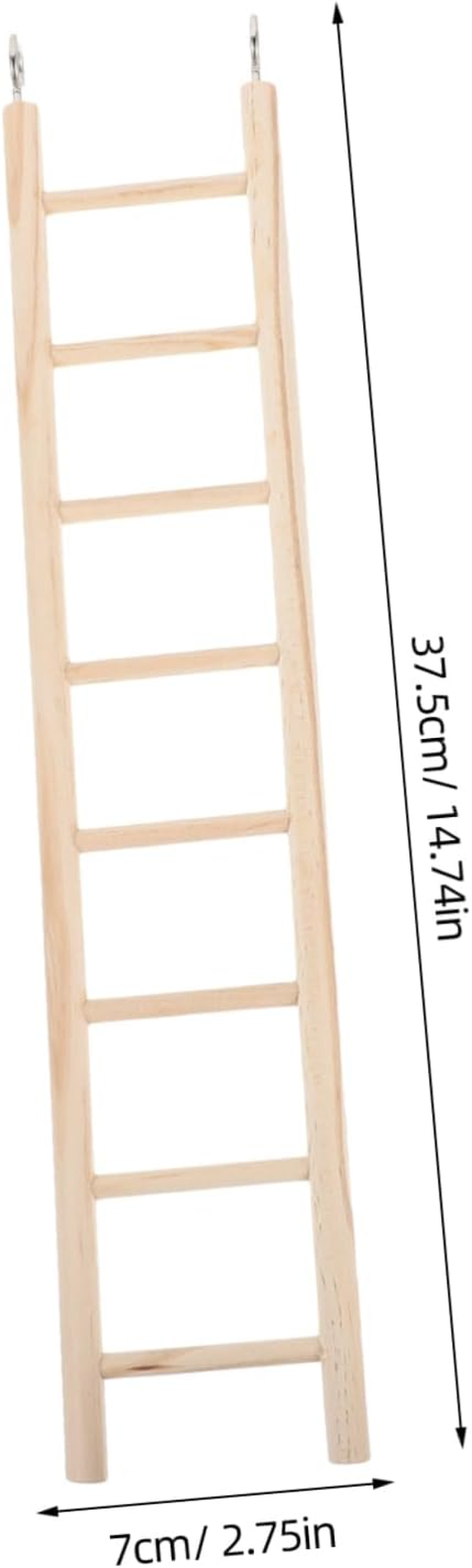 Ibasenice Wooden Parrot Ladder for Cage Hanging and Climbing 14.8 Inch Bird Toy Multiple Steps for Budgerigar and Cockatiel Play image number 1