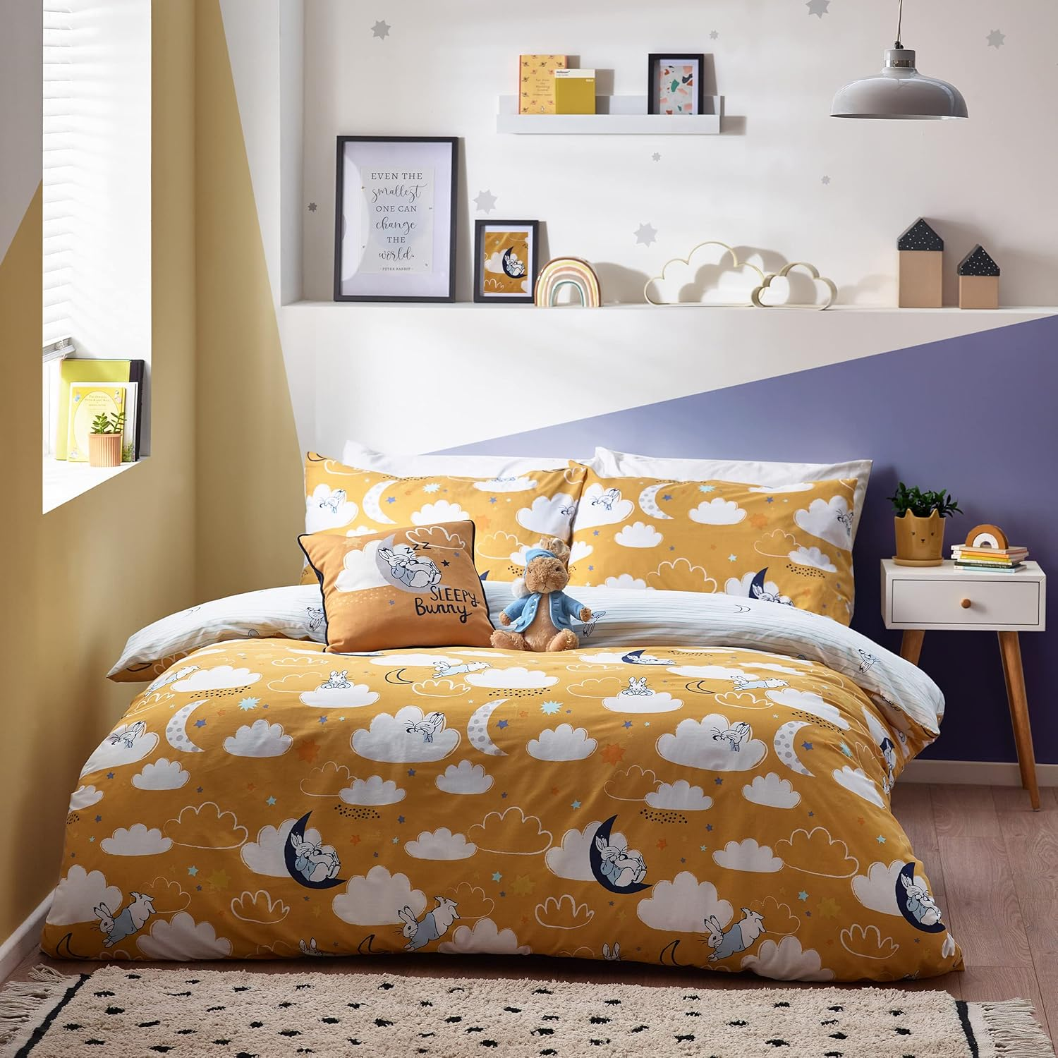 Peter Rabbit&trade; Sleepy Head Duvet Cover Set - Single - Ochre - Ochre image number 5