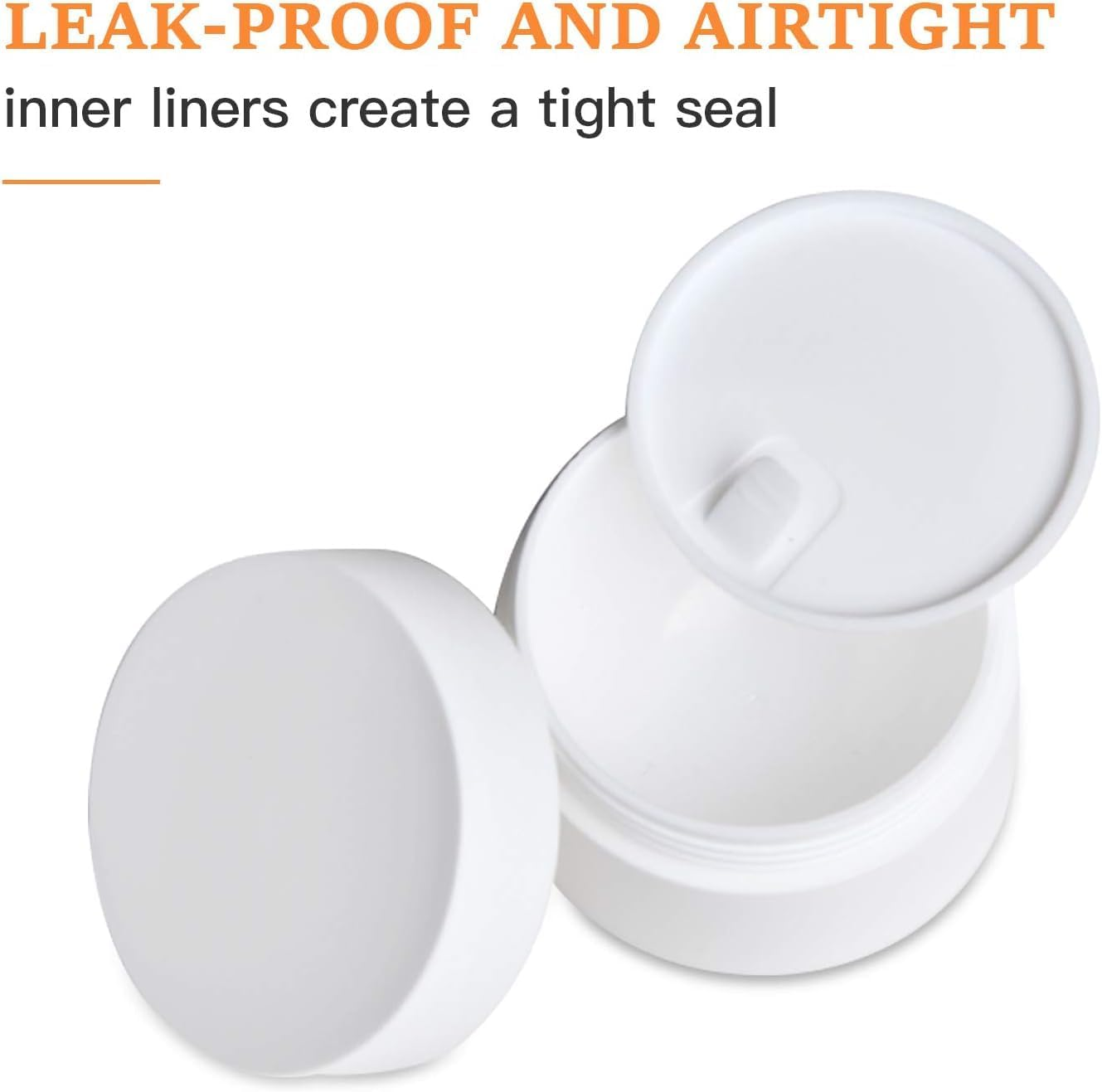 12-Pack 30G White Plastic Cosmetic Containers with Inner Liners & Dome Lids &ndash; Refillable, Airtight Travel Jars for Makeup, Creams & Lotions image number 3