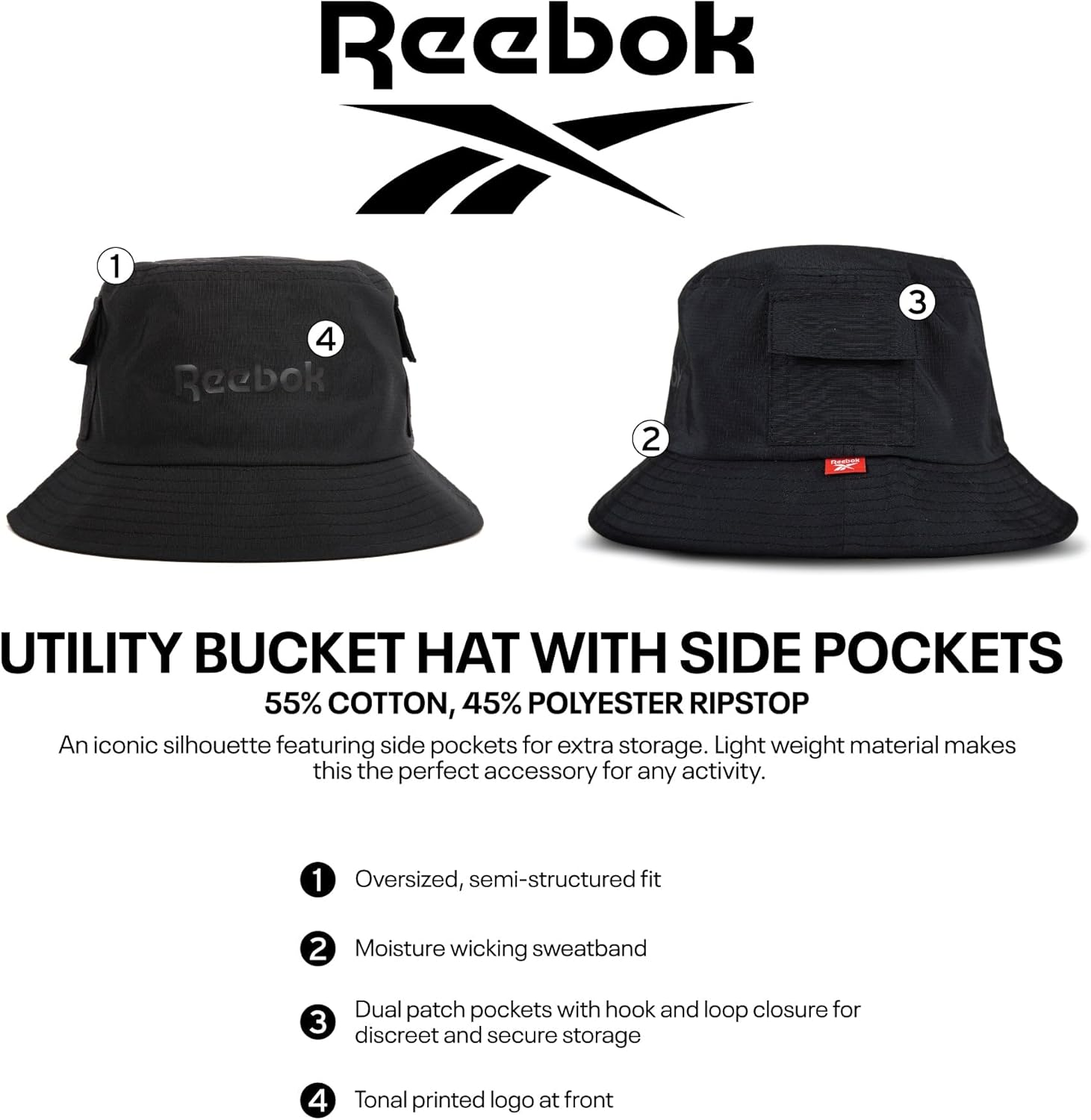 Reebok Standard Classic Utility Bucket Hat for Men and Women (One Size Fits Most) image number 6