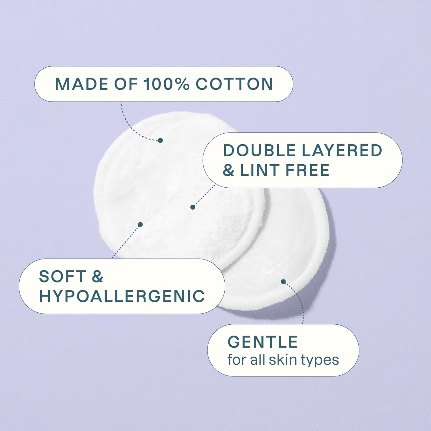 Cliganic Organic Cotton Rounds (300 Count) Makeup Remover Pads, Hypoallergenic, Lint-Free | 100% Pure Cotton (Packaging May Vary) image number 2