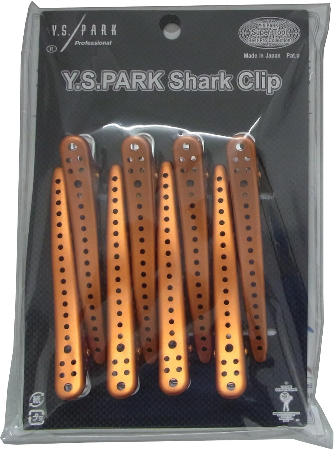 YS Park Shark Clips - Purple Metal 8Pcs (Orange Metal) image number 4