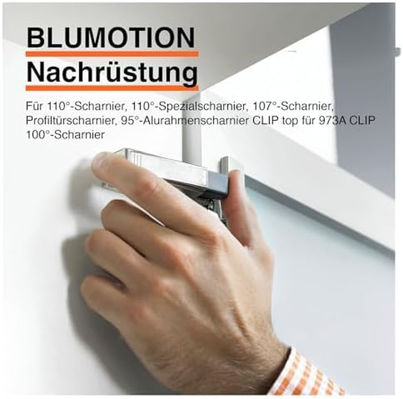 Blum Blumotion 973A (973A0500) &ndash; Snap on or Retrofit for Blum Clip Top and Clip Hinges with Straight Hinge Arm &ndash; Pack of 10 image number 6