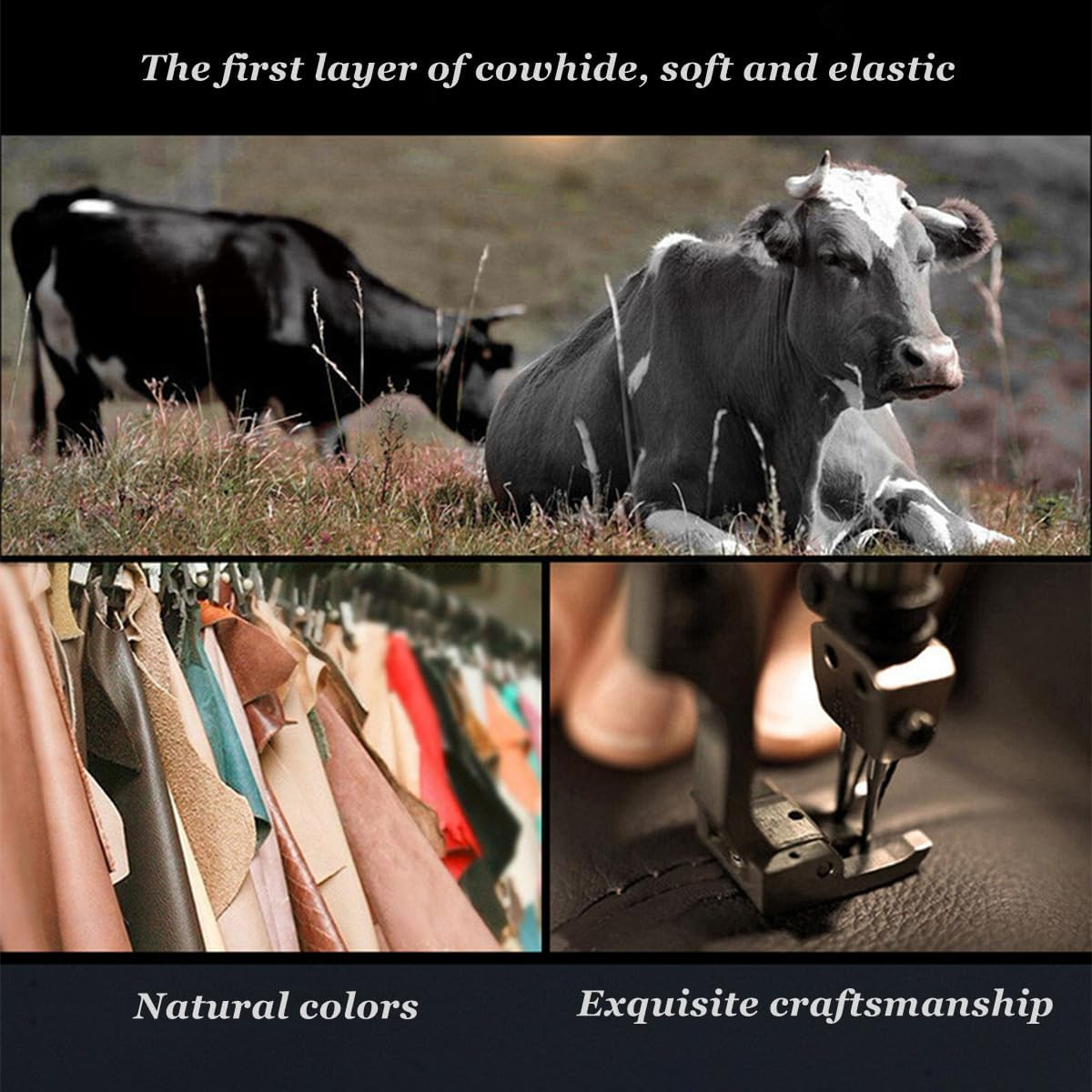 Brown Wheel Cover Cowhide Steering Wheel Cover Brown Leather Car Steering Wheel Cover Universal Size M/15Inch Fit Car/Auto/Suv (A-Brown-M) image number 4