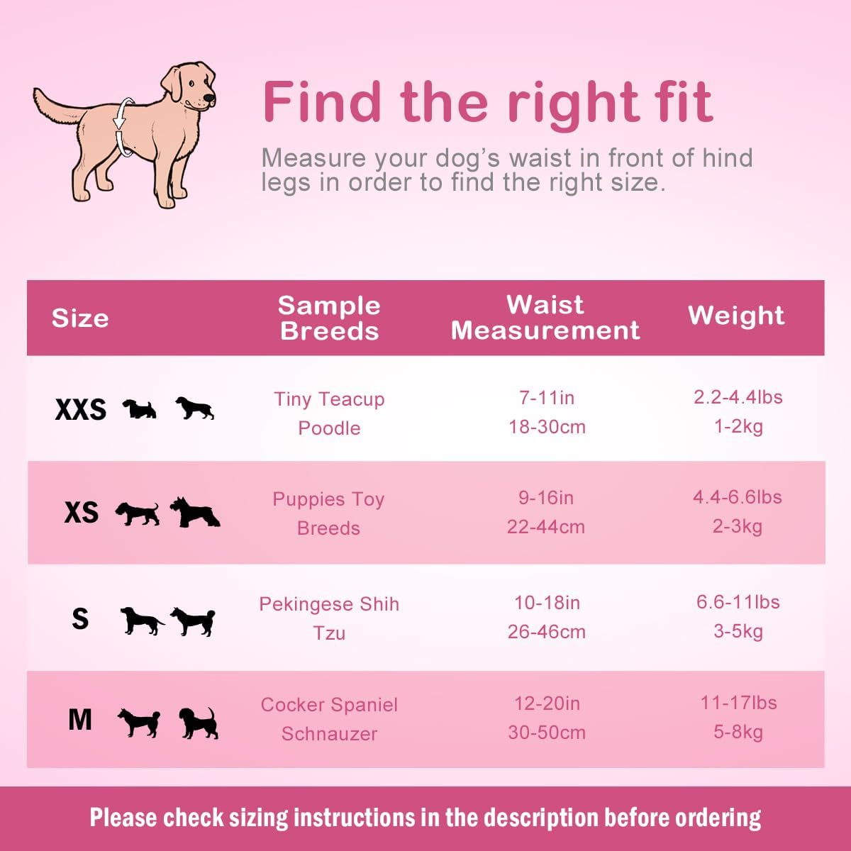 Flying Paws Disposable Female Dog Diapers, Puppy Diapers with Adjustable Elastic Waistline for Female Dog or Cat in Heat,Incontinence, Diaper with Wetness Indicator, XXS-10 Count image number 2