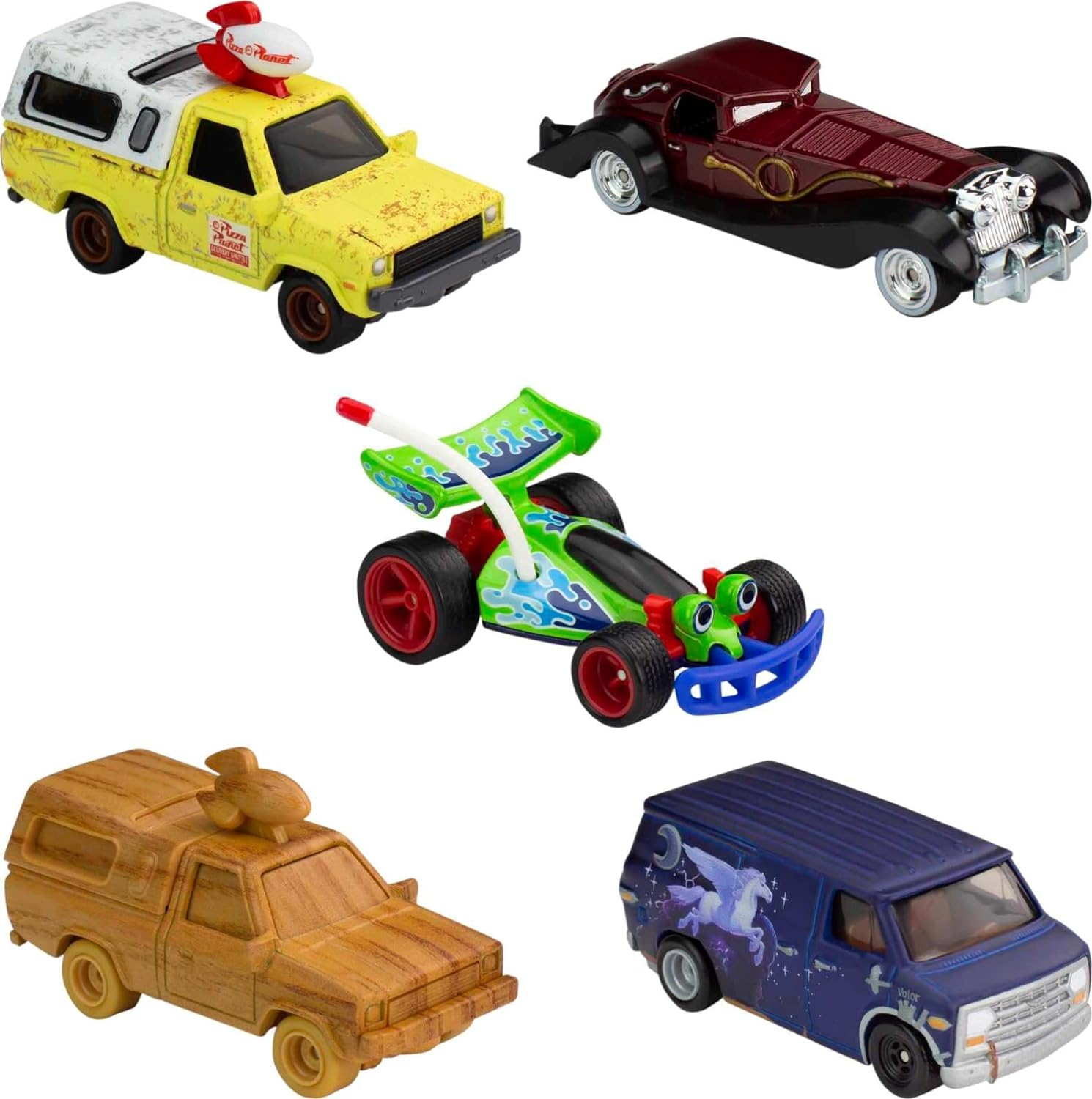 Hot Wheels HKF06 - Premium Disney 100 Pack, 5 Disney Cars in 1:64 Scale by Disney Pixar Box, Toy Cars for Children from 3 Years image number 3