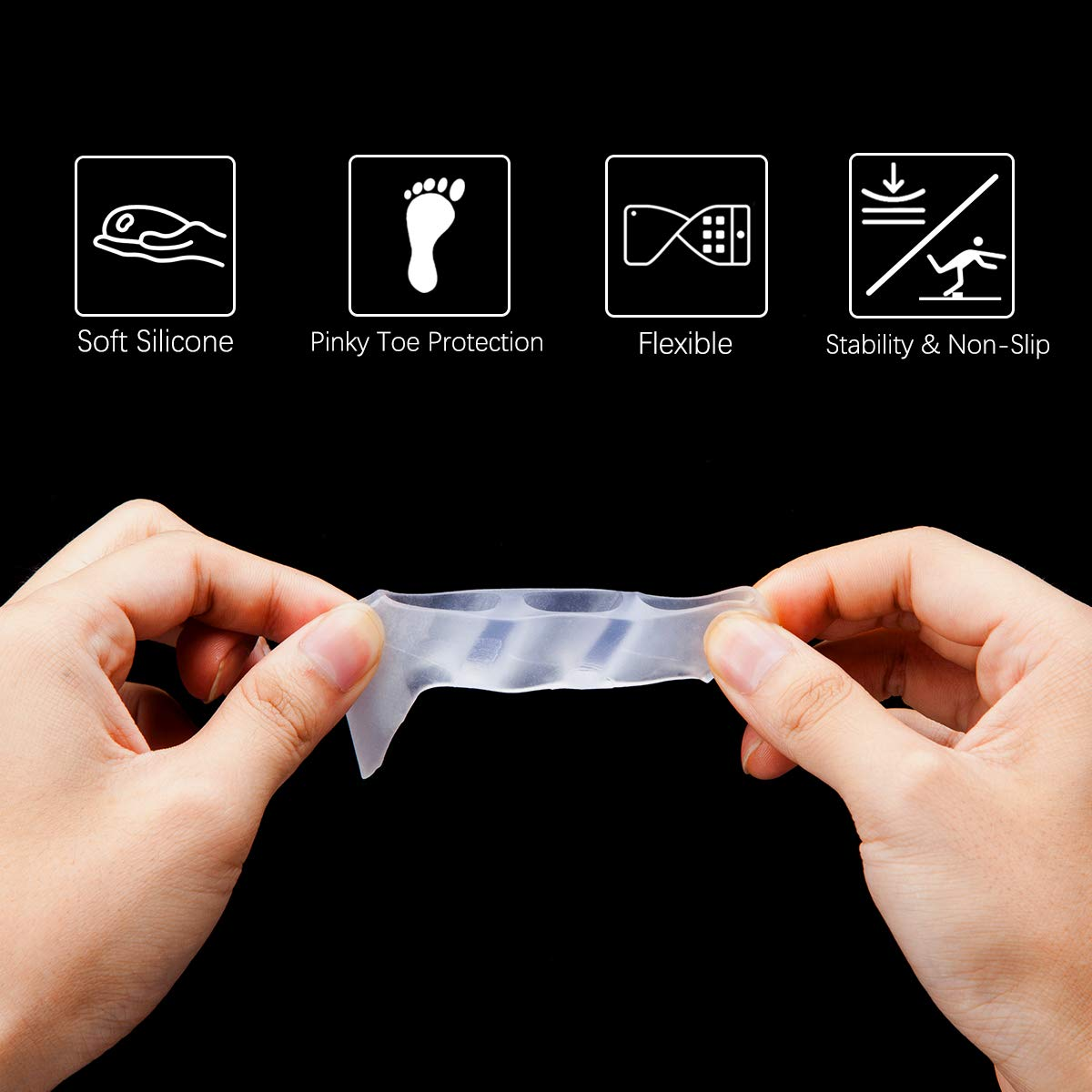 Aznrszy Toe Spacers, Pinky Toe Separators Straightener with 3 Loops for Curled Toes/Overlapping Toes/Foot Pain/Bunion Corrector and Bunion Relief for Men Women, 6 Pcs/ 3 Pairs image number 5