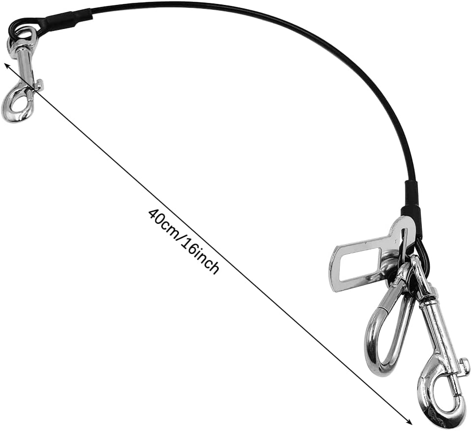 Pet Dog Seat Belt Harness for Car, Sonku Coated Stainless Steel Chew Proof Dog Vehicle Safety Tether Cable,Safety Vehicle Belt Fit image number 6