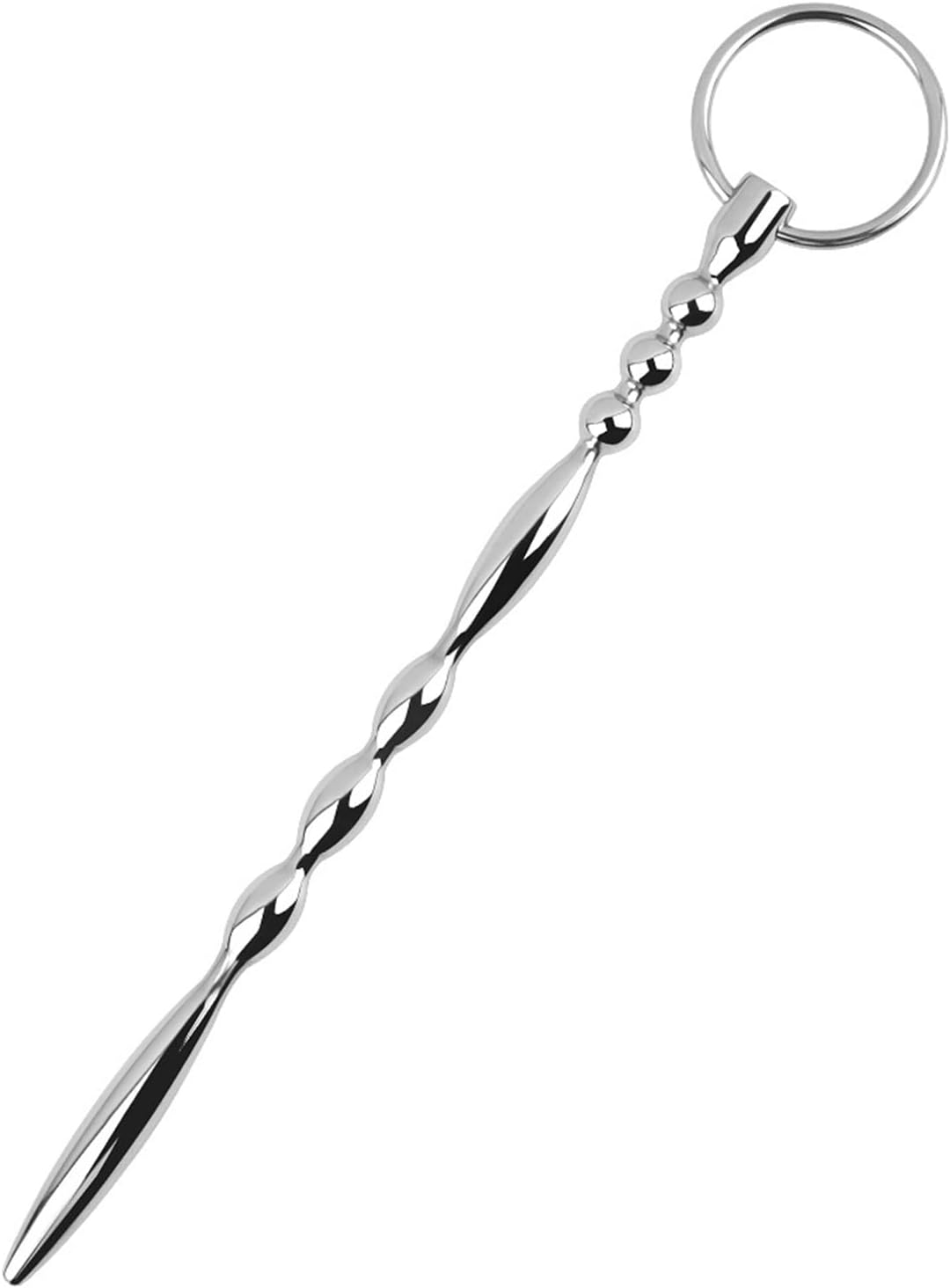 Metal Urethral Plug with Penis Cock Rings Bead Urinary Dilator Stainless Steel Urethra Massage Rod image number 2