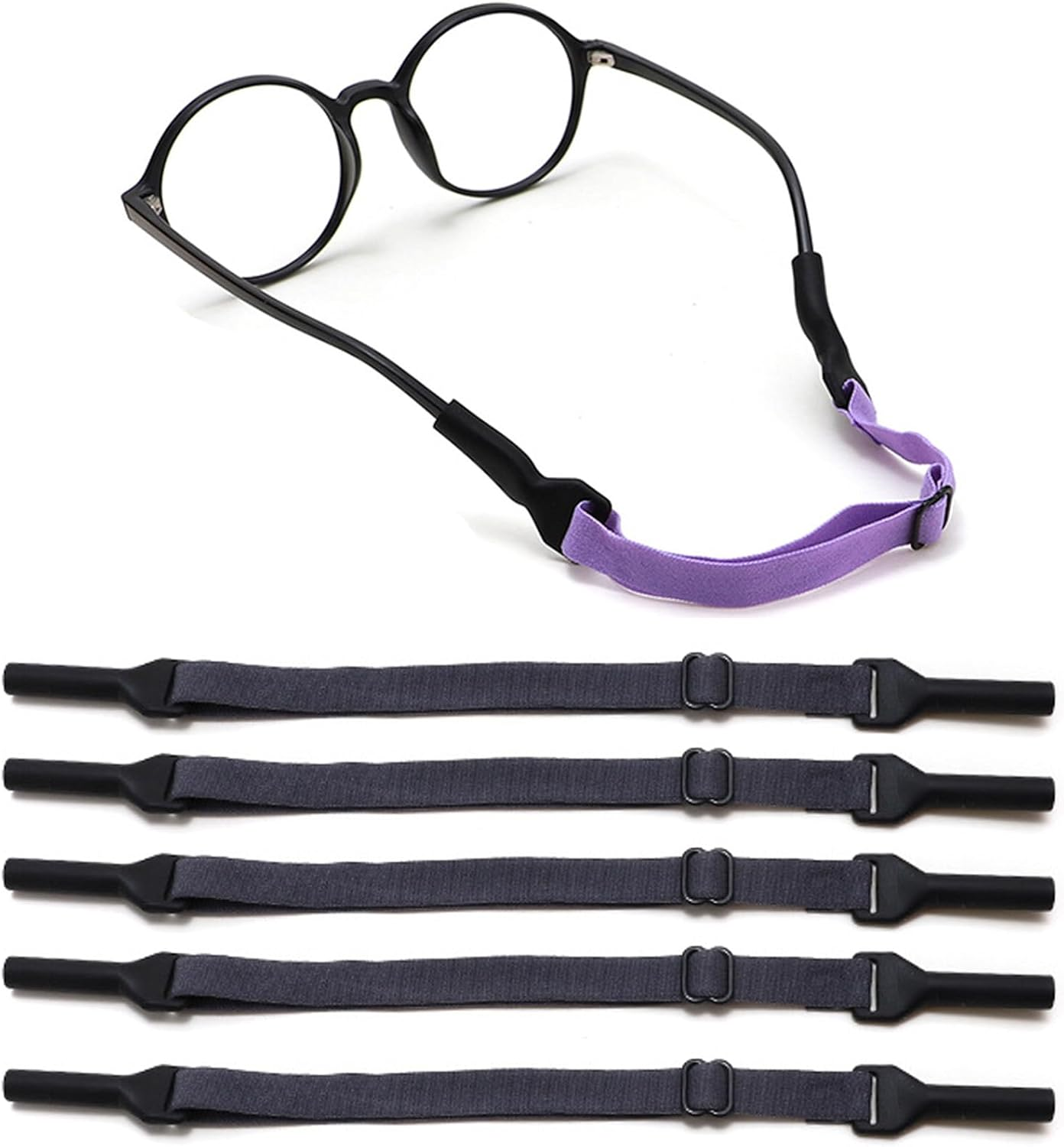 UPIONIC Adjustable Kids Glasses Strap, 5Pcs No Tail Spectacle Straps, Kid'S Eyewear Holder Strap for Boy and Girl