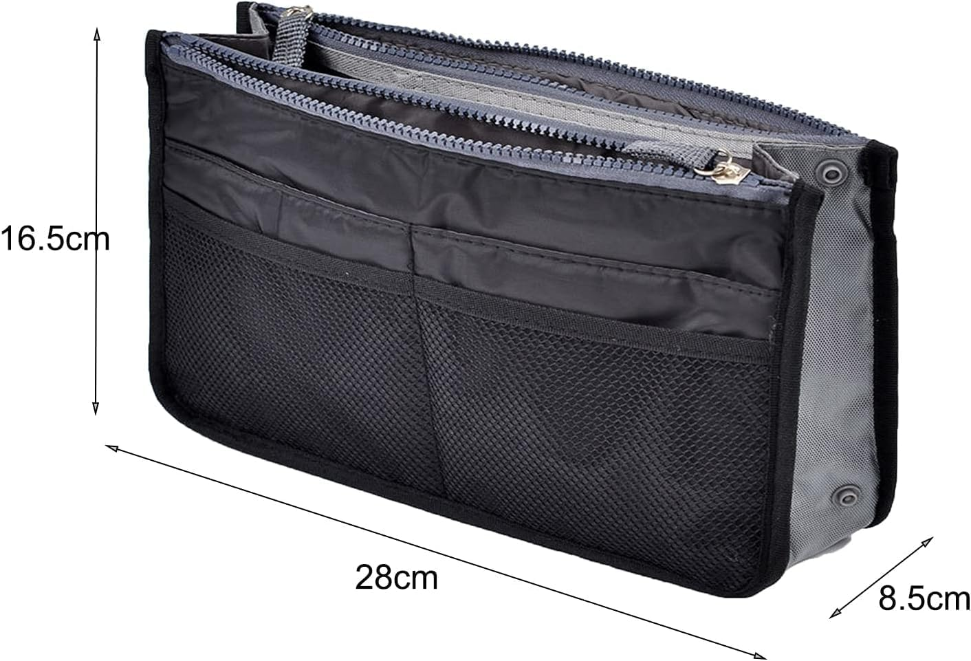 Handbag Organizer Insert for Women, Multi Compartment Handbag Insert 13 Pockets Cosmetic Storage Bag Portable Purse Bag for Travel - Pink image number 3