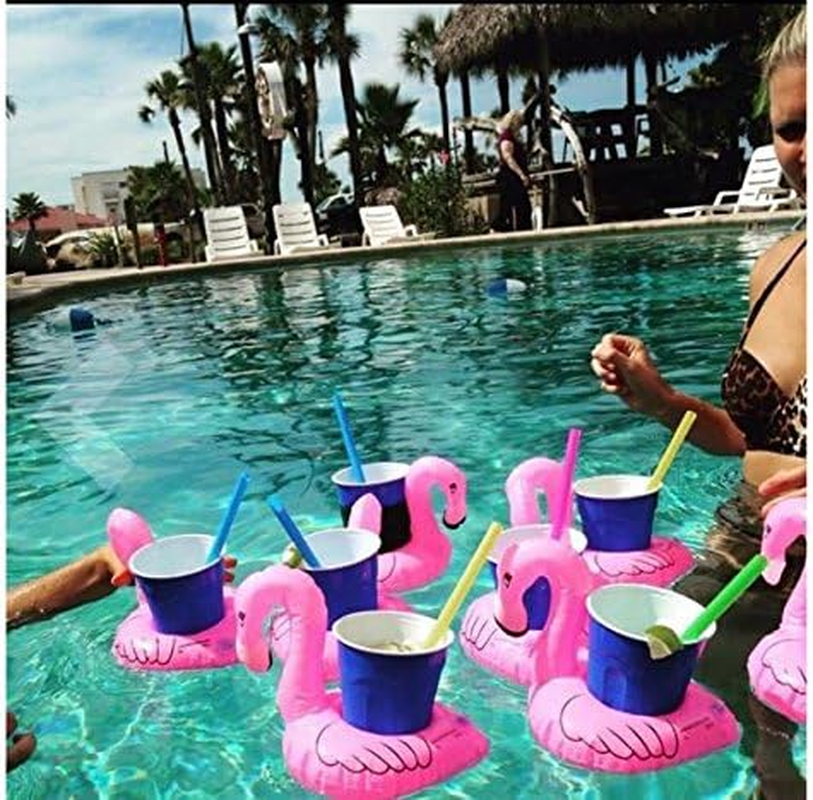 Diversity Land 4X Inflatable Flamingo Drink Holder Floating Cup Holders Pool Can Holder image number 1