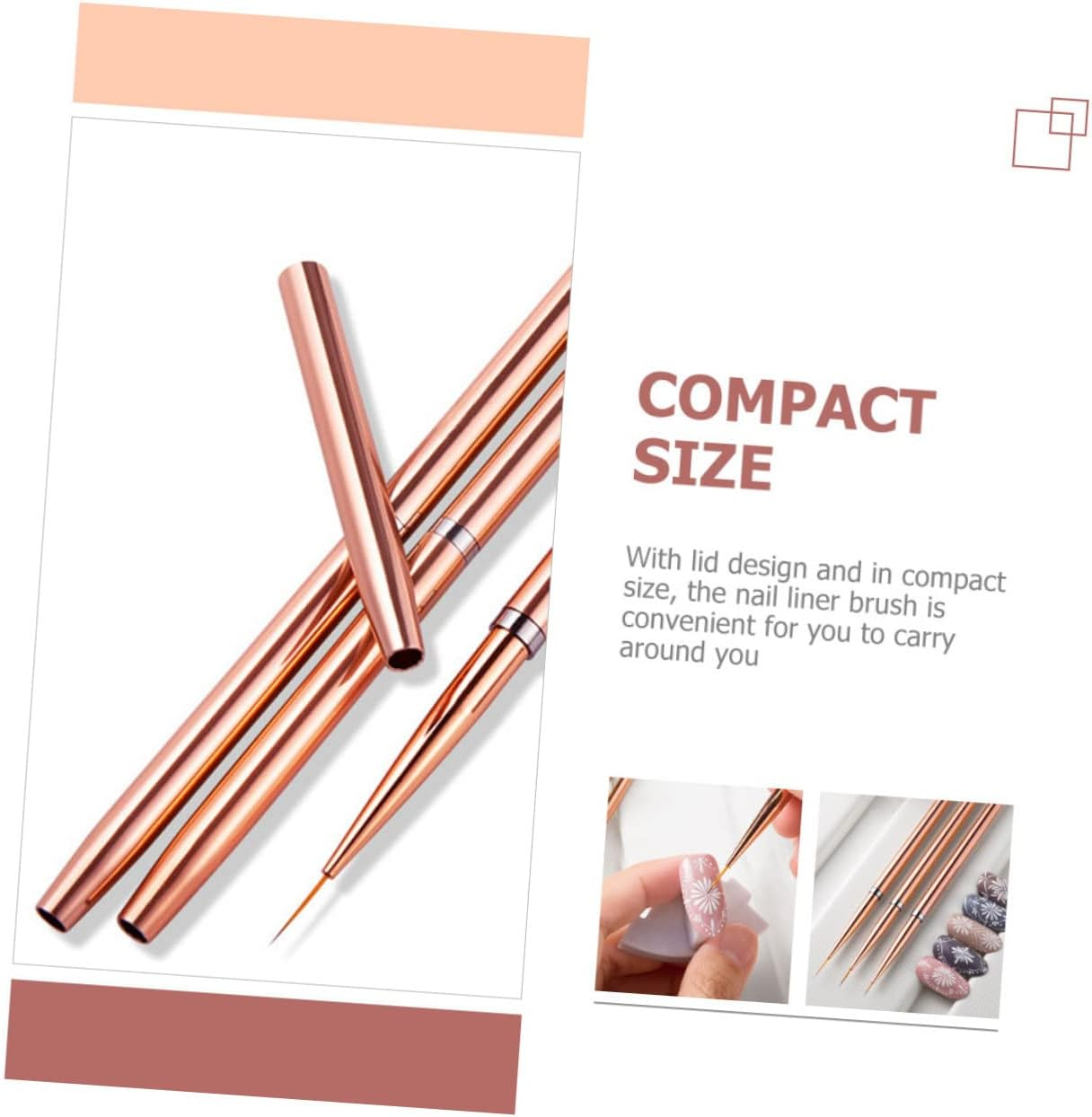 IWOWHERO Nail Art Line Pen Set of 3 Professional Nail Tools for Home and Salon Use image number 2