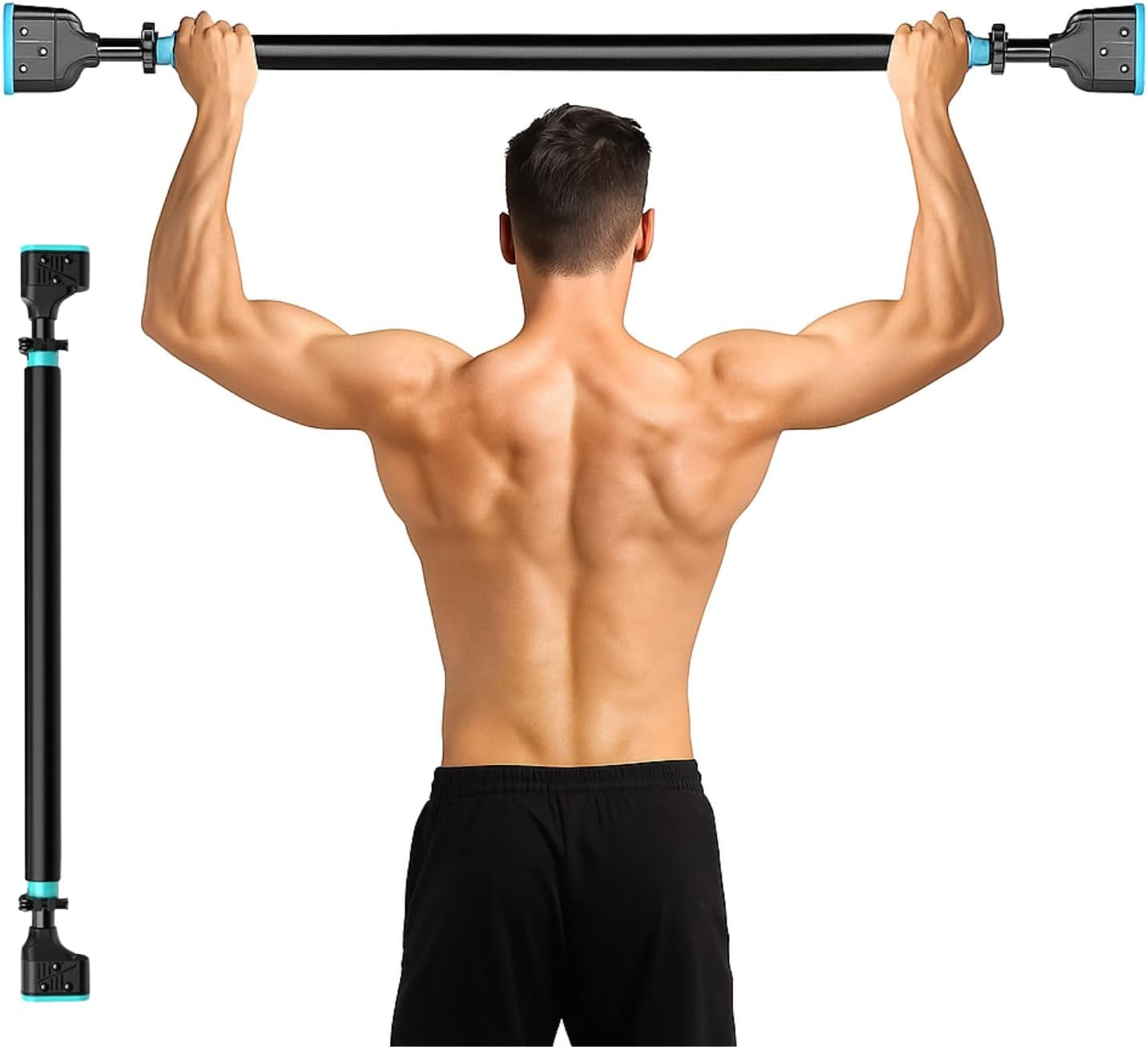 Spendeal Pull up Bar for Doorway, No Screws Adjustable Chin up Bar 72&ndash;97Cm with Locking System & Level Meter, Home Gym Strength Training Bar for Upper Body Workout, Fitness Exercise, 150Kg Load Capacity