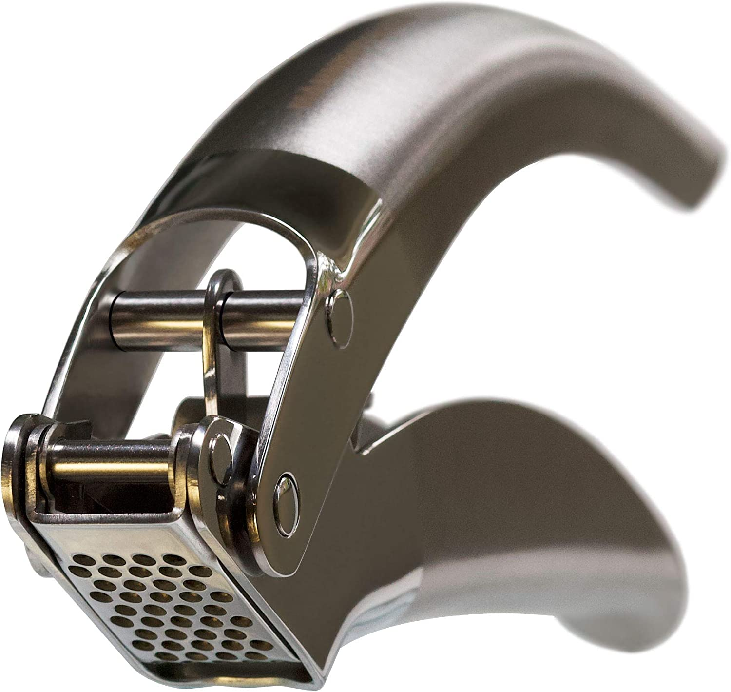 MANNKITCHEN Double Lever Assisted Garlic Press|Garlic Mincer&ndash; Built from Solid 304 Stainless Steel for Effortless Crushing and Durability