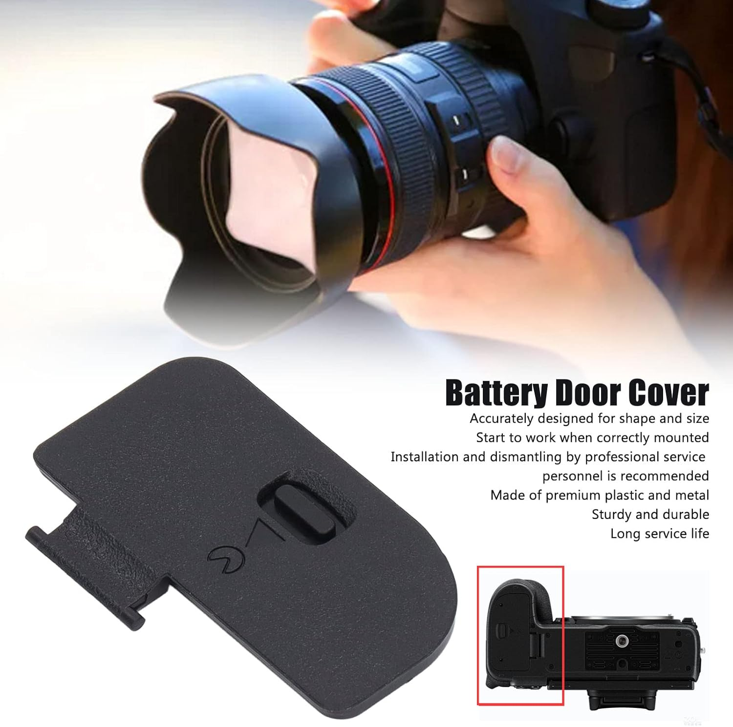 Fafeims Battery Door Cover Replacement for Nikon Z5/Z6/Z7/Z6II/Z7II &ndash; Premium Metal & Plastic Construction, Secure Fit & Easy Installation &ndash; Compatible with Nikon Mirrorless Camera Accessories image number 2