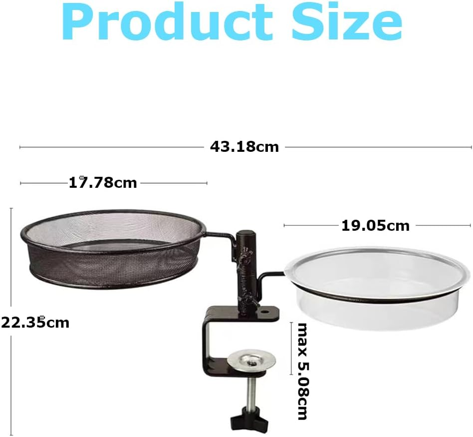 2-In-1 Bird Bath and Feeder/Adjustable Heavy Duty Clamp Bracket,Outdoor Bird Feeding Stand & Bird Feeder Deck Mount,Bird Feeder Hanger for Outdoors Garden image number 5