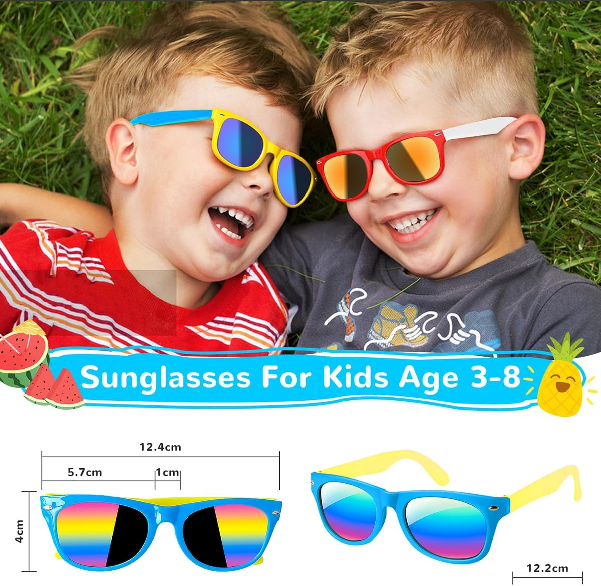 24 Pack Kids Sunglasses Bulk, Kids Sunglasses Party Favor, Sunglasses with UV400 Protection for Boys and Girls, Party Toys for Summer Beach Birthday Party Supplies image number 4