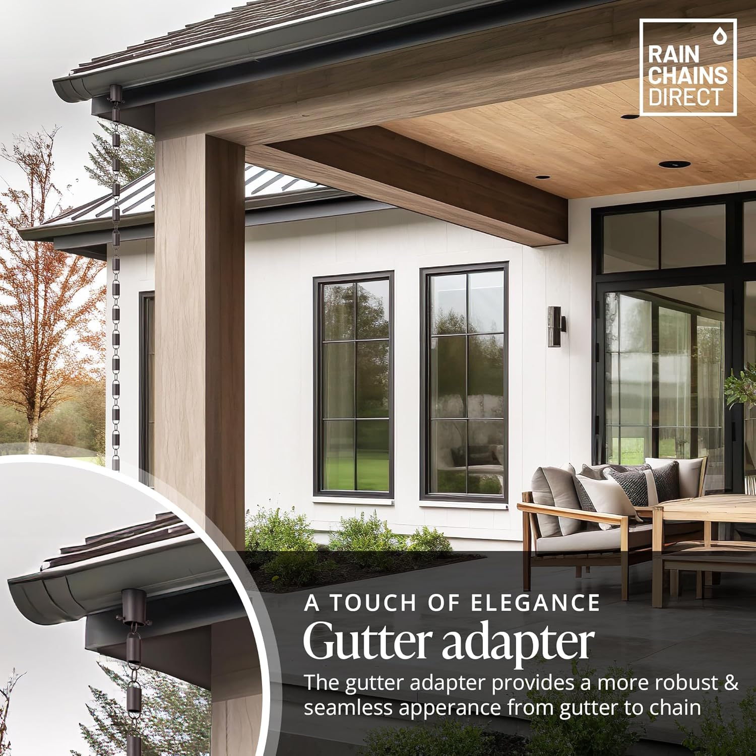 Rain Chain Gutter Installer (Black) by Rain Chains Direct - Copper image number 6