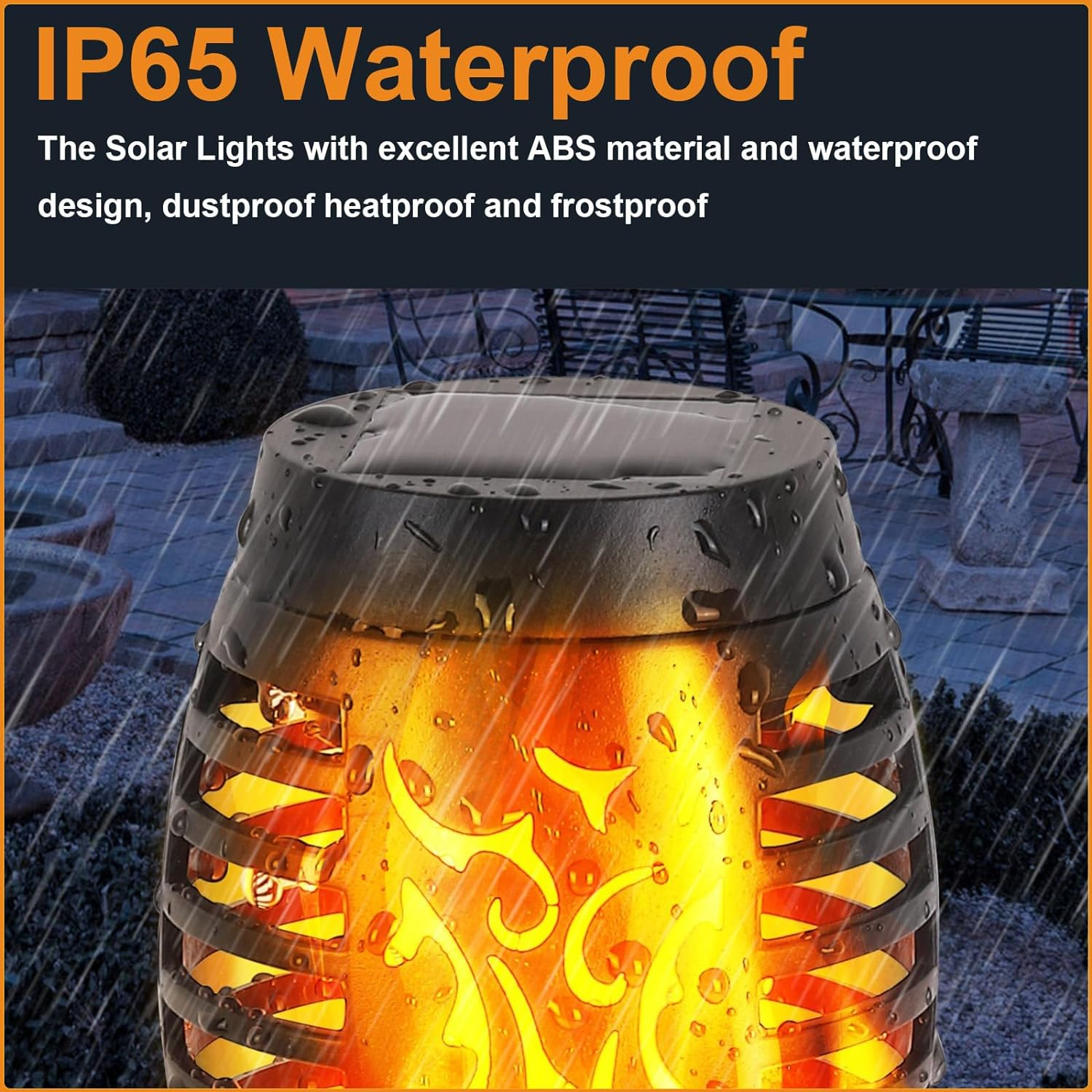 Solar Lights Outdoor, Solar Garden Lights with Flickering Flame for Garden Decorations, Solar Torch Light, Waterproof Solar Powered Outdoor Lights, Flame Torches for outside Patio Pathway Yard(6 Pack) image number 1