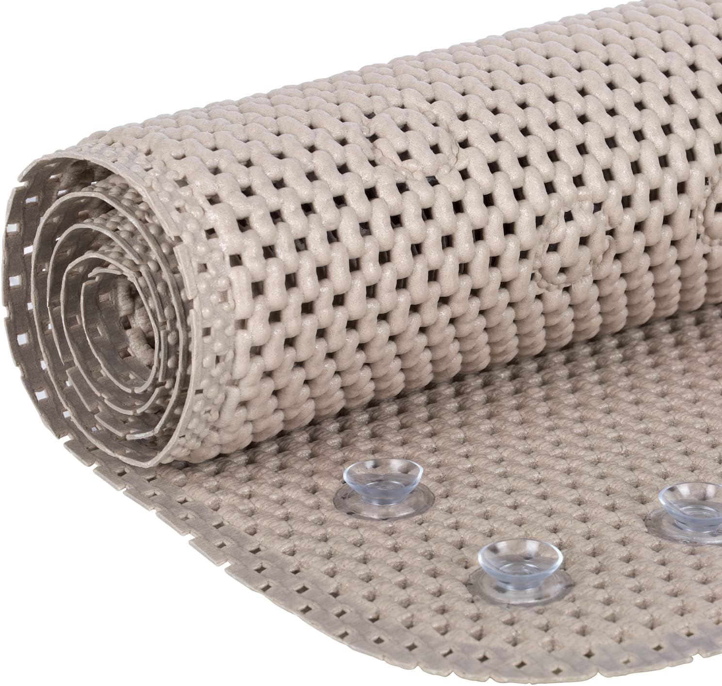 Duck Brand Clorox Cushioned Foam Bath Mat for Tubs, Non-Slip with Suction Cups, 17 Inches X 36 Inches, Taupe image number 4