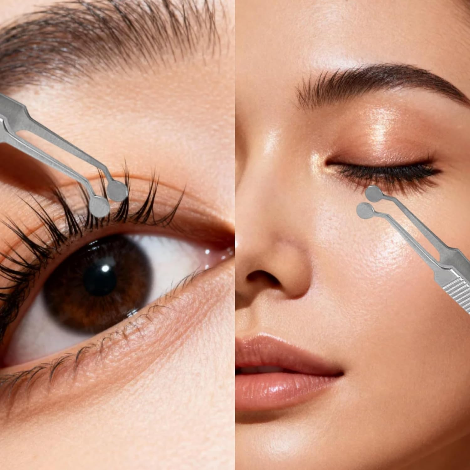 Abeillo Meibomian Gland Expressor Stainless Steel Massage Tweezers,Eyelid Gland Blockage Unblocking Tools, Stainless Steel Eyelid Massage Tweezers-Round Tip for Dry Eyes image number 2