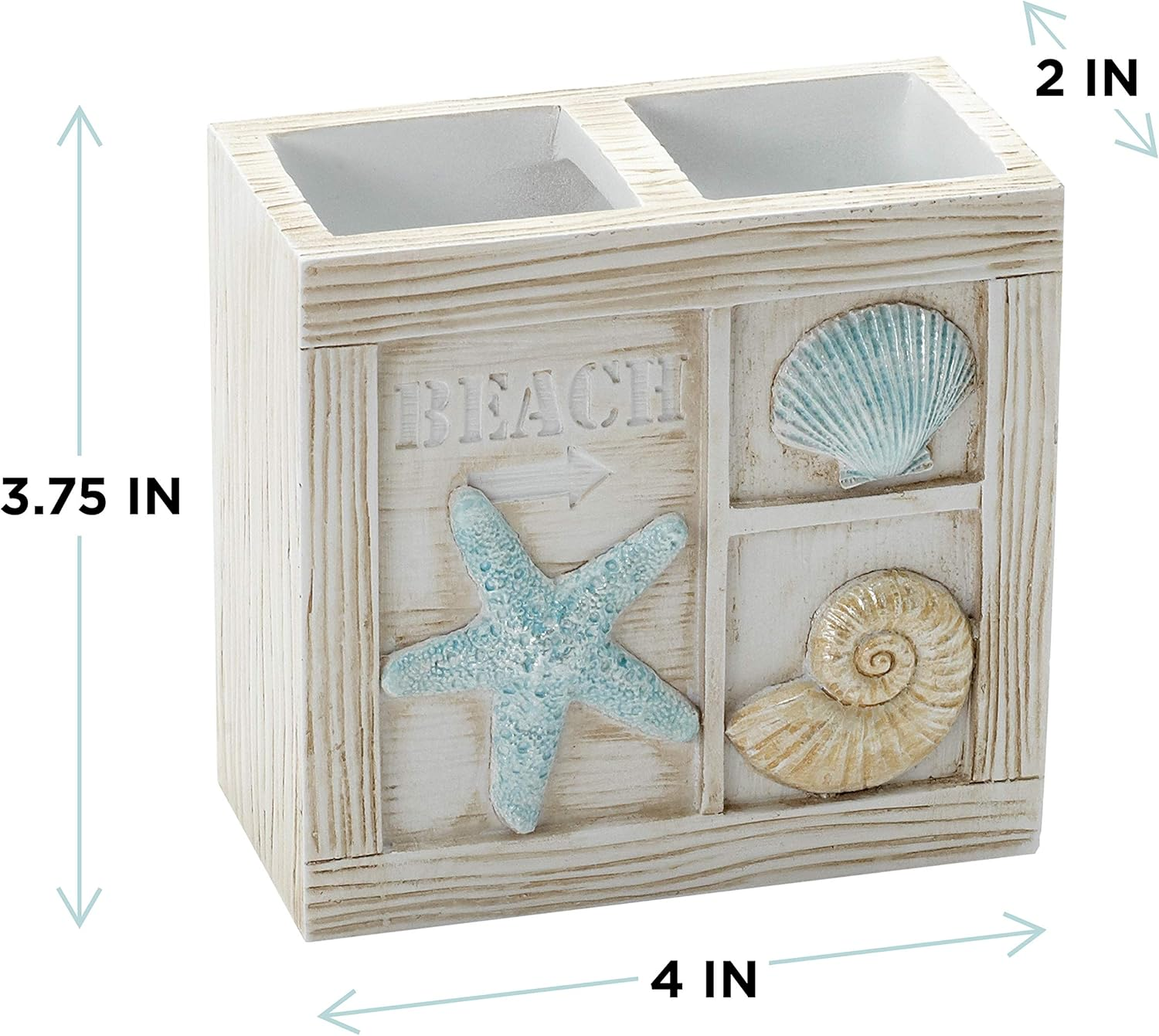 Zenna Home Toothbrush Holder Seaside Serenity Bath Accessories, 1 Count (Pack of 1) image number 1