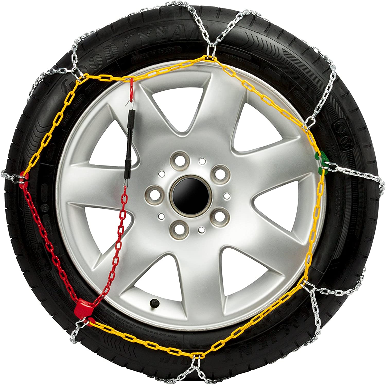 Goodyear Set of 2 X 9 Mm Metallic Car Snow Chains Size 110 with Automatic Tensioner image number 5