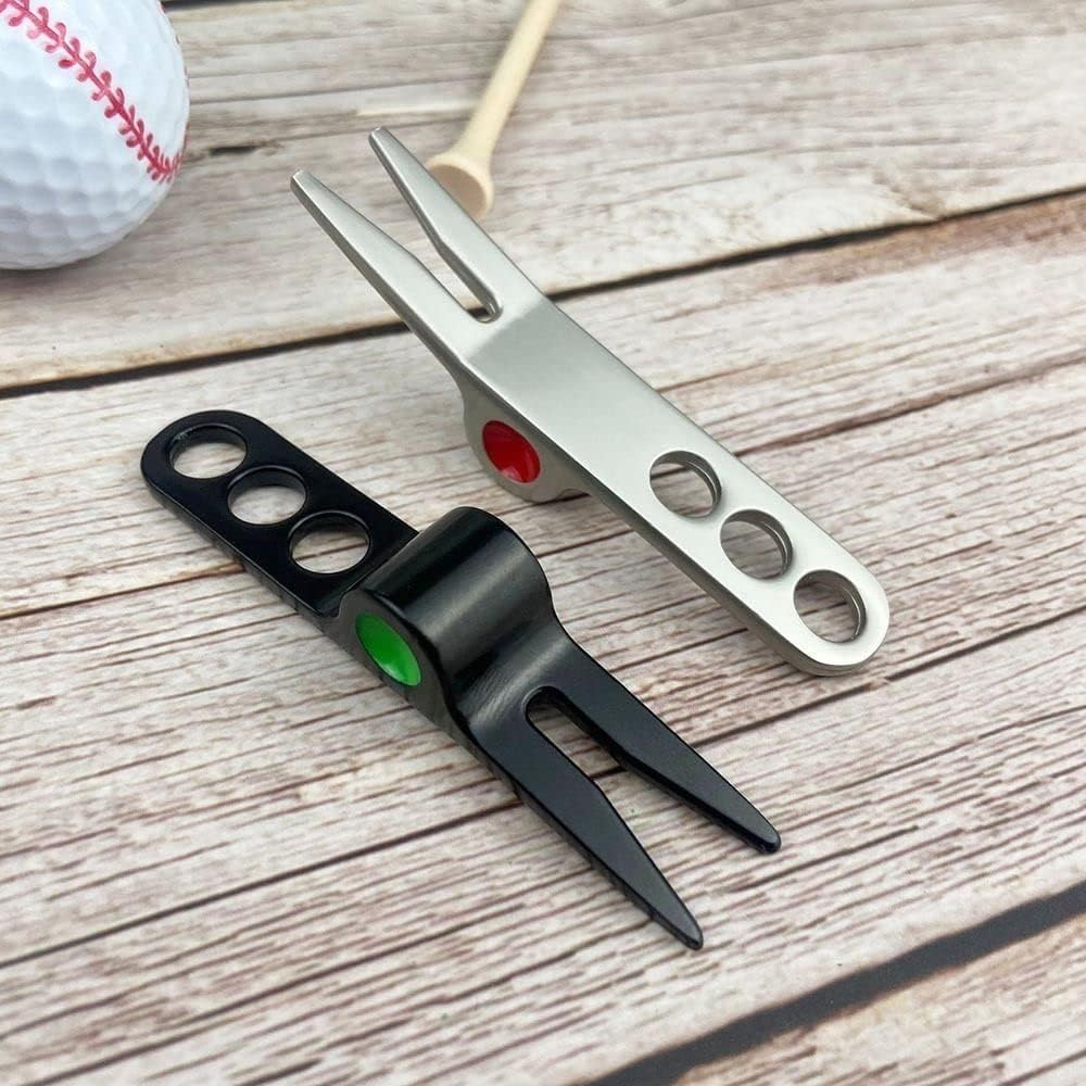 Jinshining 4 Pcs Silver Golf Ball Fork Pivot Divot Repair Tool Compatible Golf Divot Tools for Scotty Cameron Divot Tools image number 4