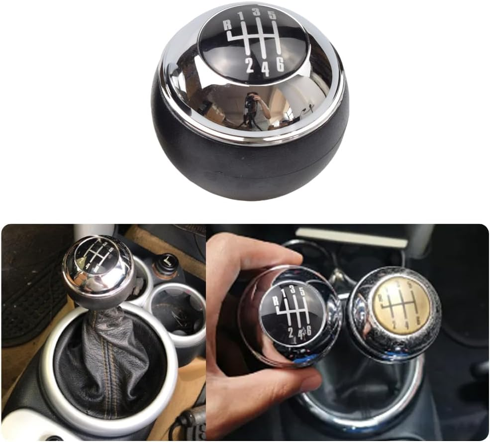5/6 Speed Car Gear Knob Gear Stick Hand Ball for Mini R50 One D R52 R53 Cooper S 3-Door 2001 2002 2003 2004 2005-2008 (5 Speed)