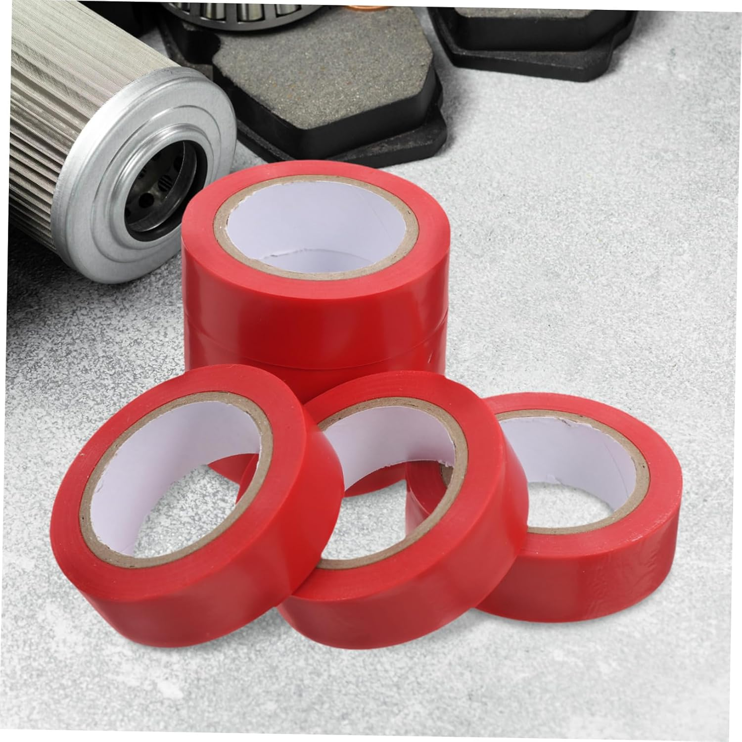 GARVALON 6Rolls Electrical Insulation Tape Flat Adhesive Wide Heat Resistant for Cable Management Home Automotive Electrician Wire Harness image number 5