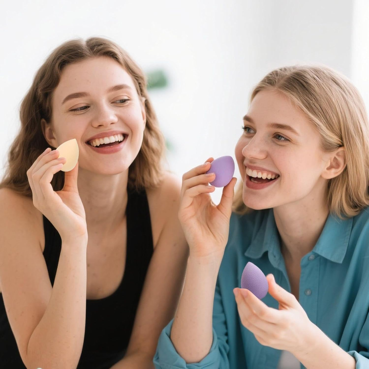 12Pcs Mini Makeup Puffs Soft Sponge Puffs Girls Cosmetics Suitable for Eyeshadow Foundation Loose Powder image number 2