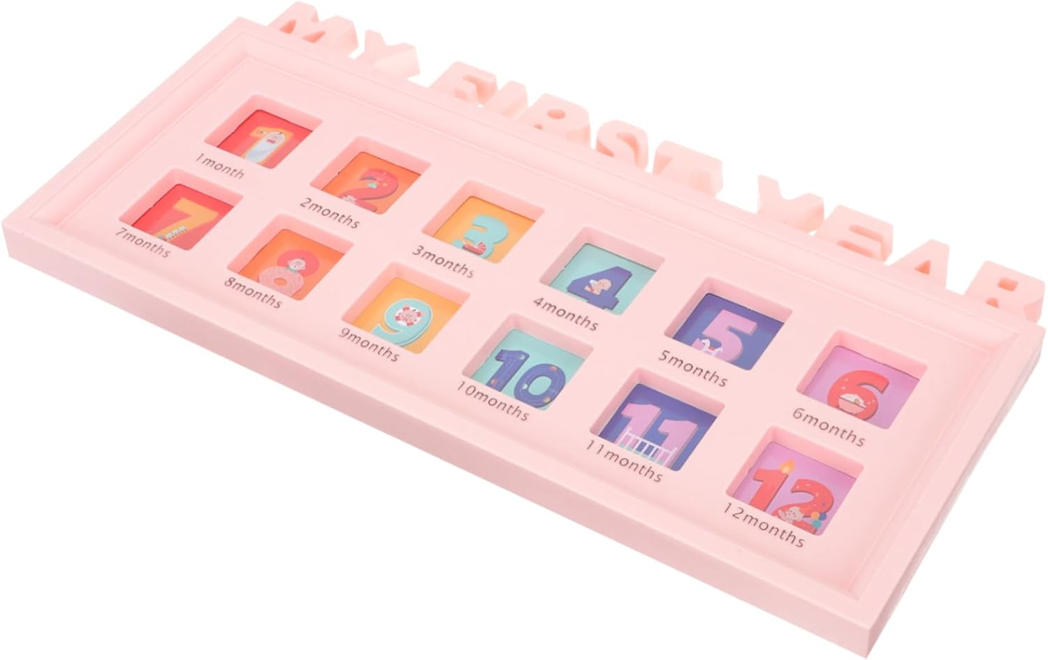 Boy Girl'S Growth Photo Frame Month Milestone Picture Frame for Boy Girl Modern Design to Record First Year Memories for Newborn Girl Essentials image number 3