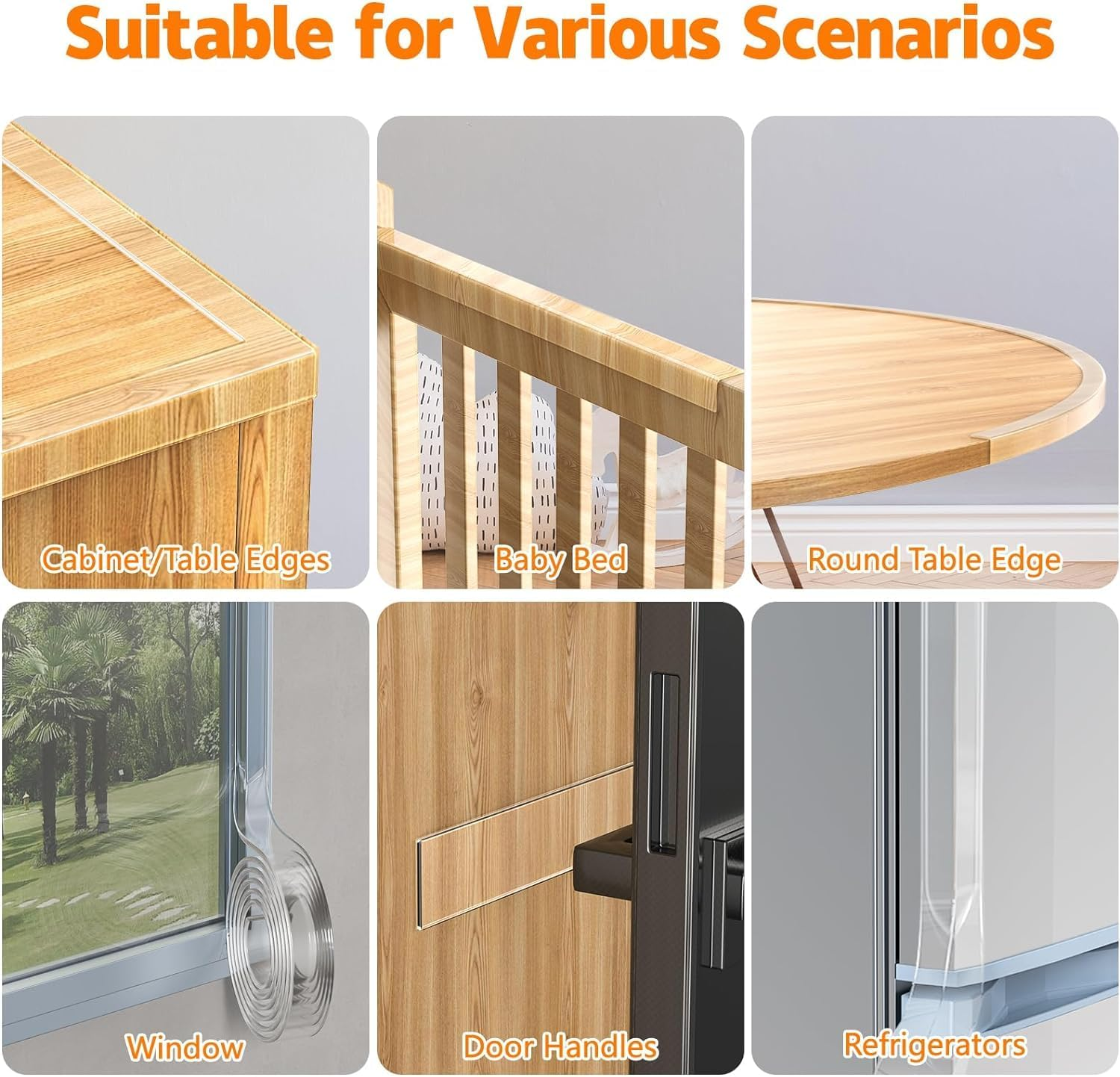 Edge Protector Strip Clear, 6.6FT Edge Protector for Baby,Baby Proofing Corner Protectors,Furniture Corner Guard & Edge Safety Bumpers,Soft Corner Protectors with Strong Adhesion 1.18In Width image number 1