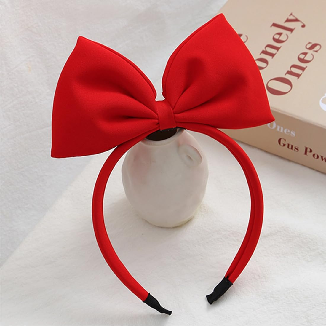 SGERUFZ Black Bow Headband Headdress for Women and Girls, Valentine'S Day Red Bow Hair Bands Hair Band Perfect Hair Accessories for Party and Cosplay (Red) image number 3