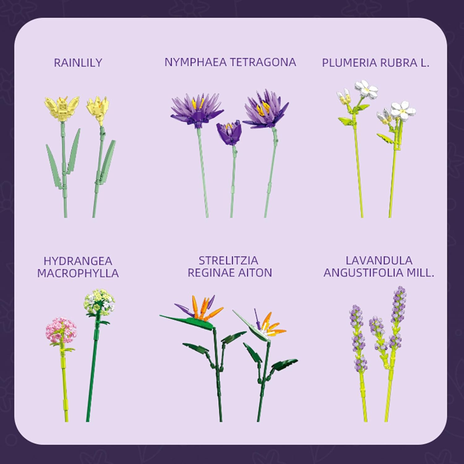 891 Pcs Purple Flower Bouquet Building Sets for Adult,13 Flowers, Unique Home Decor Gifts for Mother&rsquo;S Day, Botanical Collection with Fancy Box, Building Blocks Toy for Girls Ages 8+ image number 2