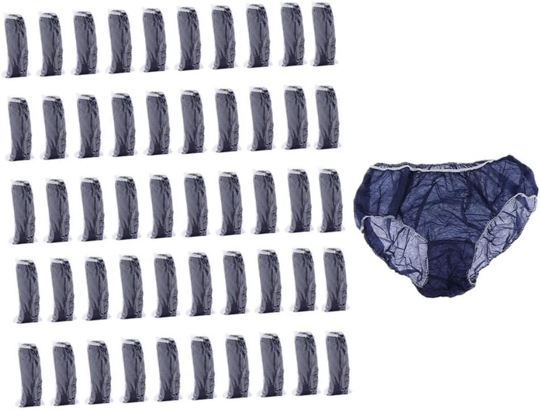 Eigell Pack of 50 Non-Woven Disposable Panties for Women & Men, plus Size Travel, Sports - Moisture Wicking & Breathable Fabric, Blue image number 2