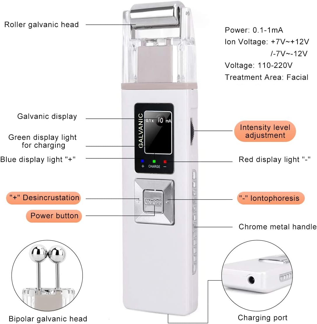 Portable Galvanic Microcurrent Skin Firming Machine, Anti-Aging Face Lift Massager Home Use Beauty Salon Device image number 2